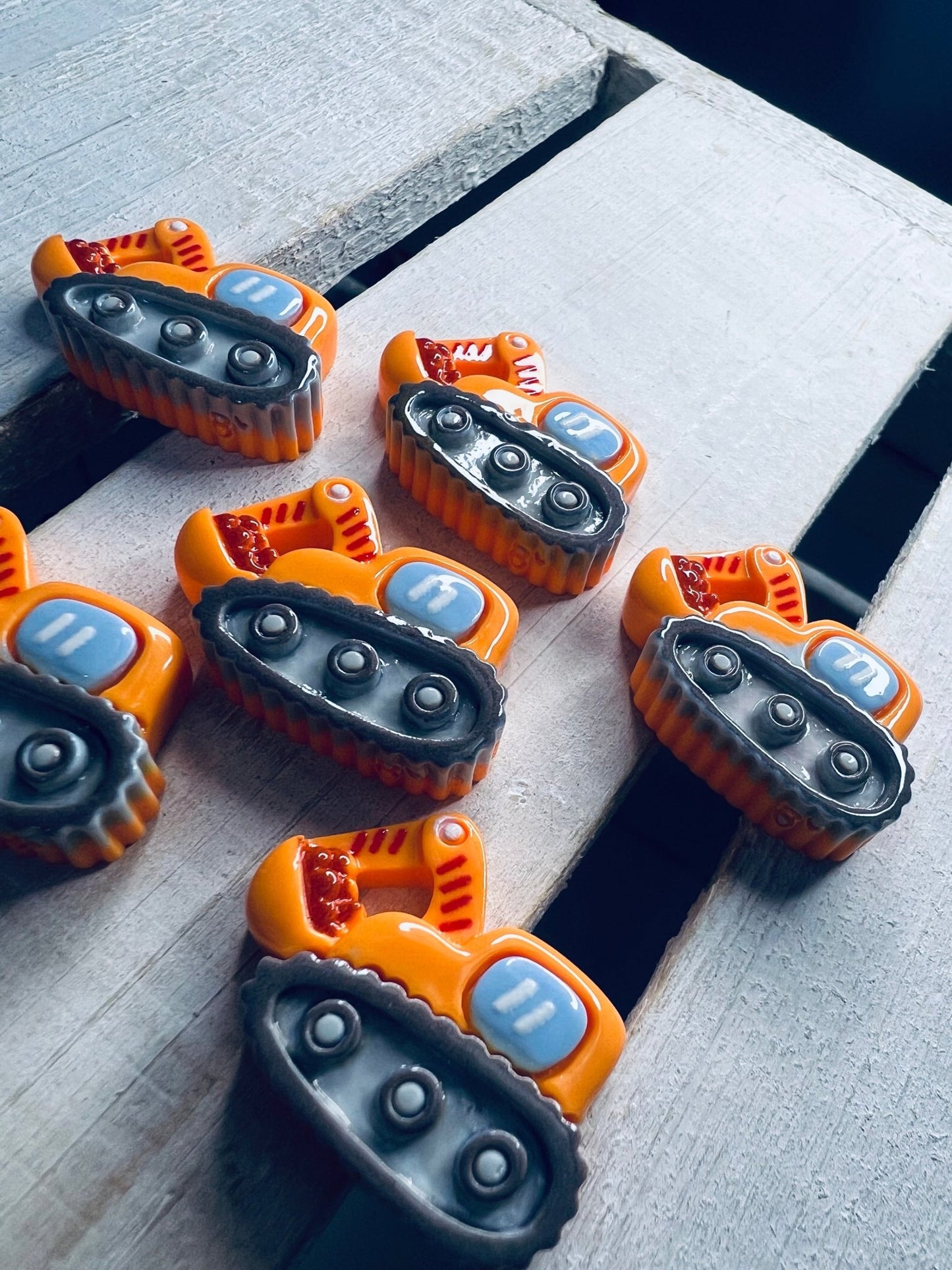 Miniature Excavator Trinket Letter X Objects Alphabet Trinkets Transportation Trinkets Mini Objects - Resin Construction Truck - Speech and Smile