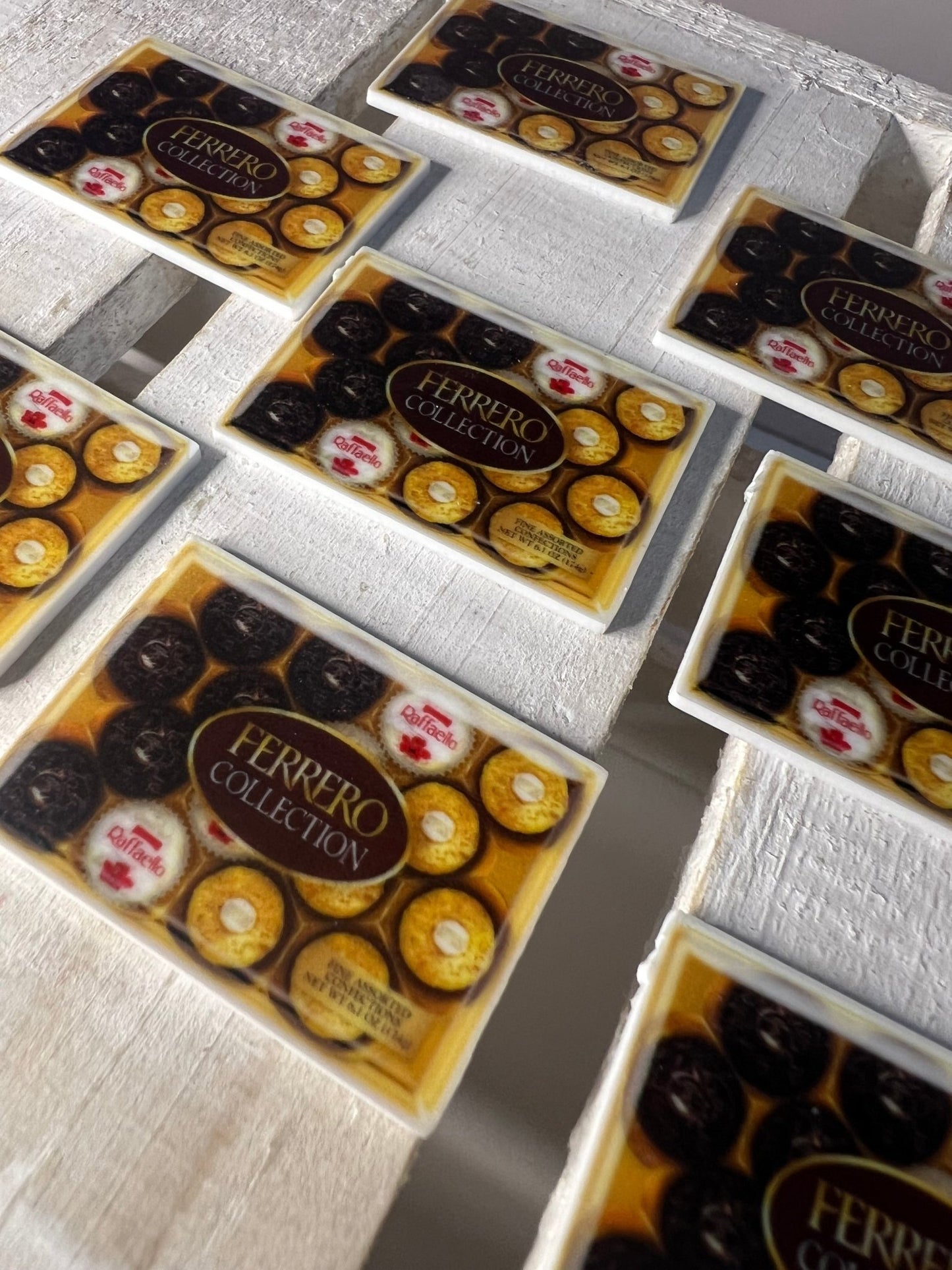 Miniature FERRERO Candy Mini Brands Trinket Faux Chocolate 2D Acrylic Objects for Speech Therapy Doodads Dollhouse Miniature Candy Box - Speech and Smile