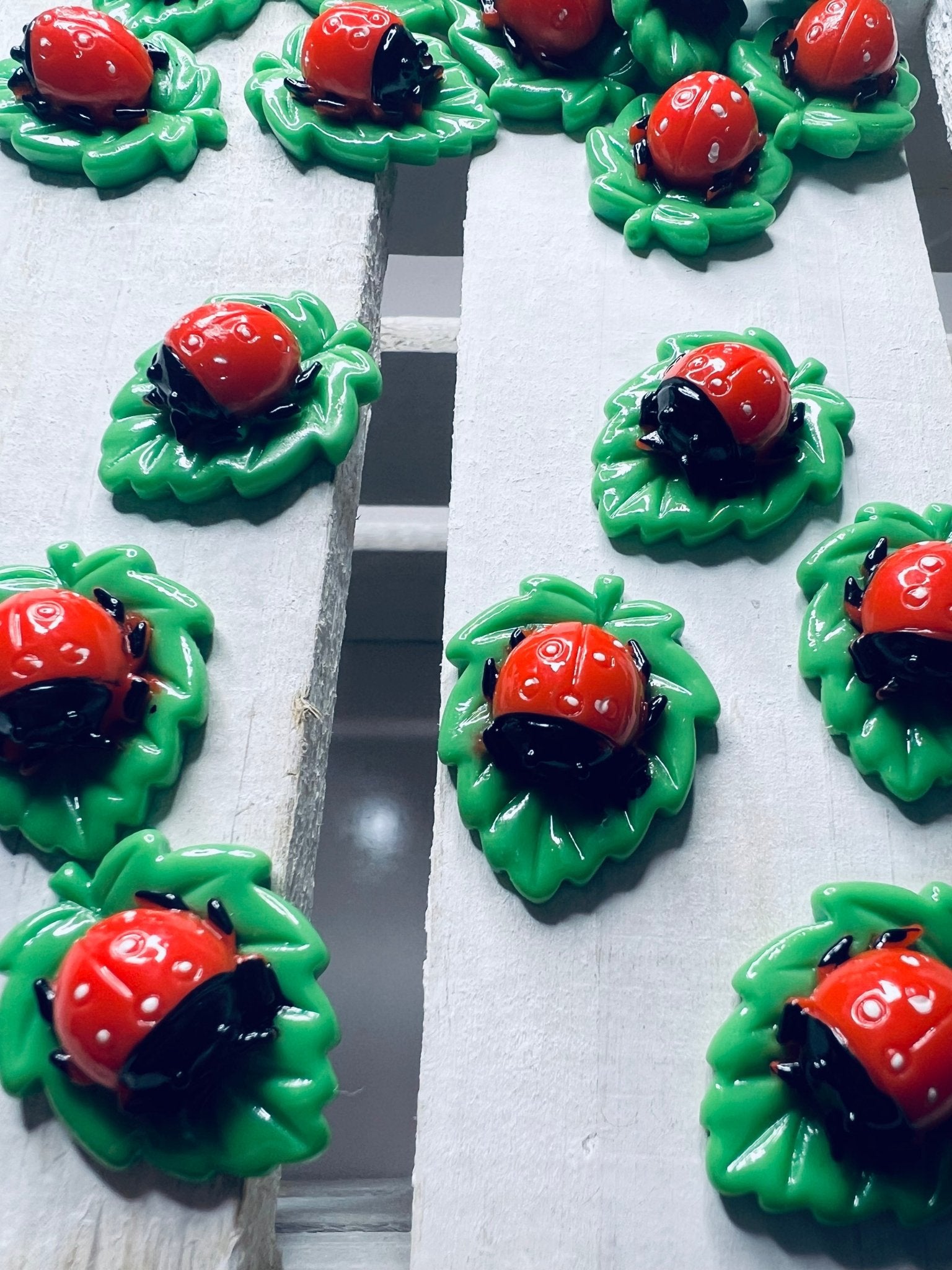 Miniature Ladybug on a Leaf Trinkets Ladybug Mini Objects Speech Therapy Montessori Sound Objects - Speech and Smile