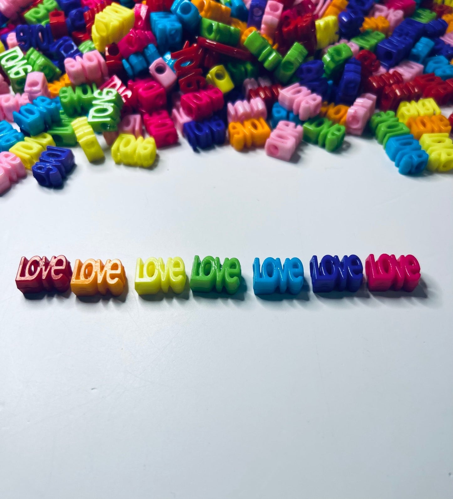Miniature LOVE Bead Trinket Mini Objects for Speech Therapy Trinkets Doodads Final V Sound Minature Objects Acrylic Love Bead - Speech and Smile