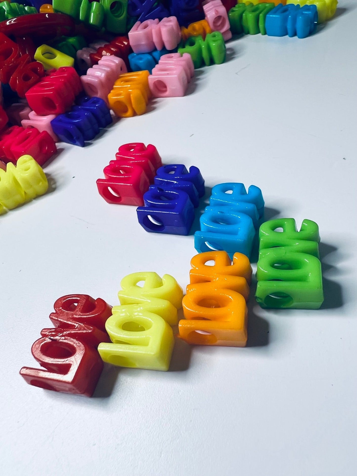 Miniature LOVE Bead Trinket Mini Objects for Speech Therapy Trinkets Doodads Final V Sound Minature Objects Acrylic Love Bead - Speech and Smile