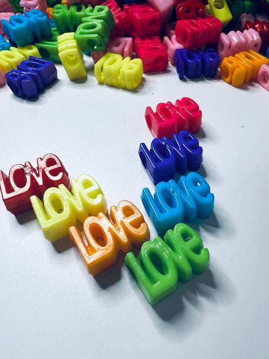 Miniature LOVE Bead Trinket Mini Objects for Speech Therapy Trinkets Doodads Final V Sound Minature Objects Acrylic Love Bead - Speech and Smile