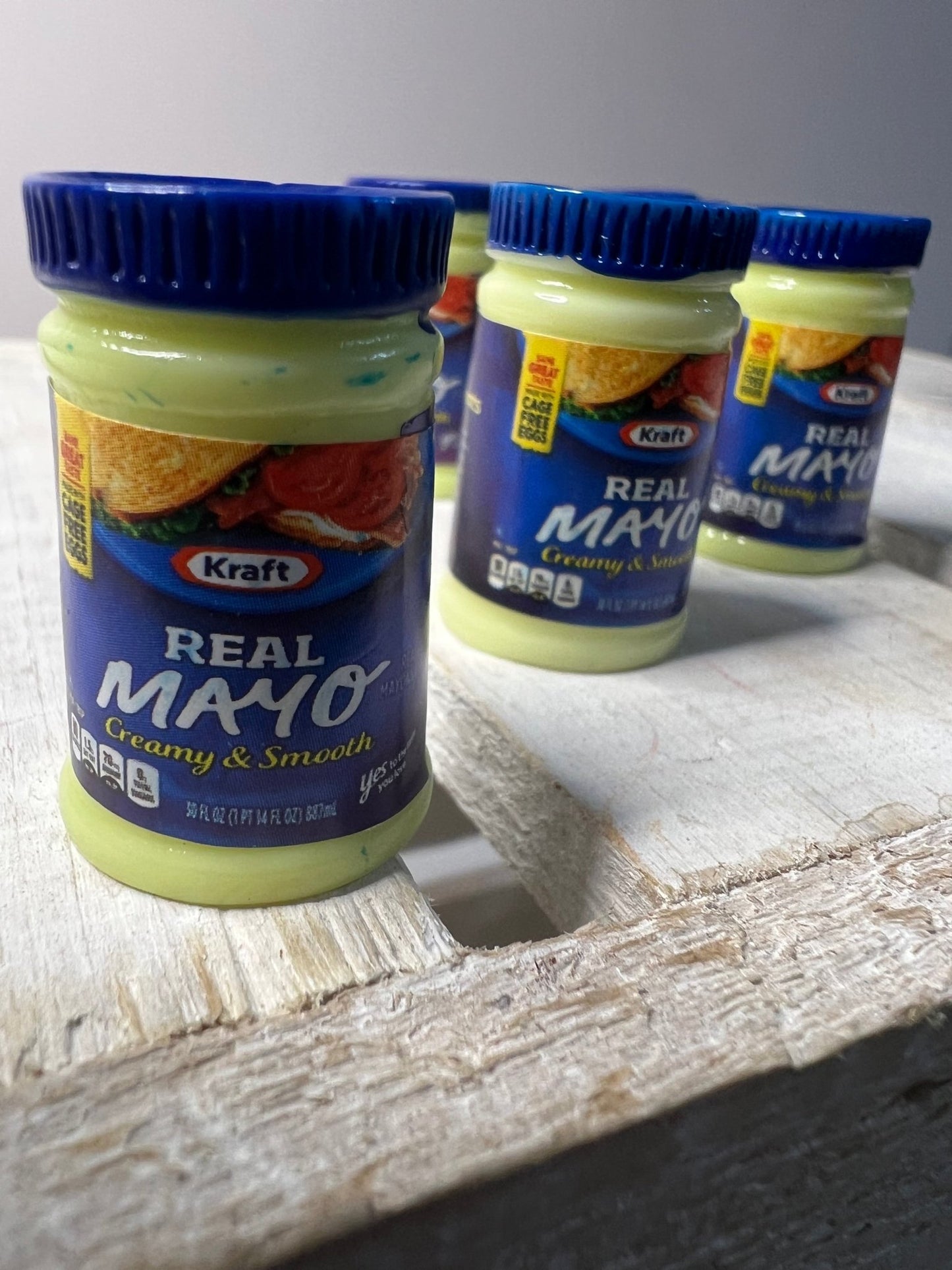 Miniature Mayo jar Trinket Food Minis Speech Therapy Mini Food Brands Kraft Dollhouse Food - Speech Therapy Mini Objects - Trinkets Doodads - Speech and Smile