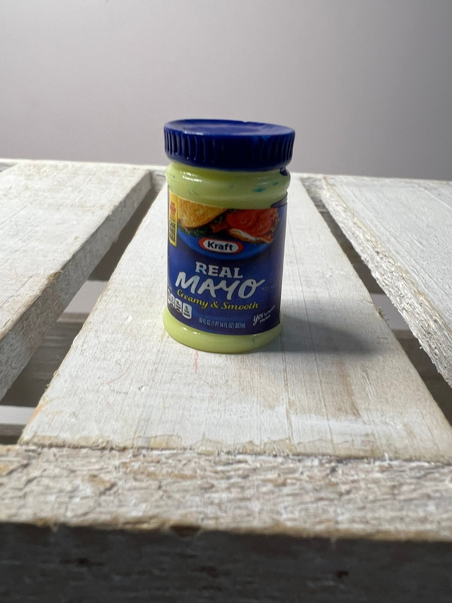 Miniature Mayo jar Trinket Food Minis Speech Therapy Mini Food Brands Kraft Dollhouse Food - Speech Therapy Mini Objects - Trinkets Doodads - Speech and Smile