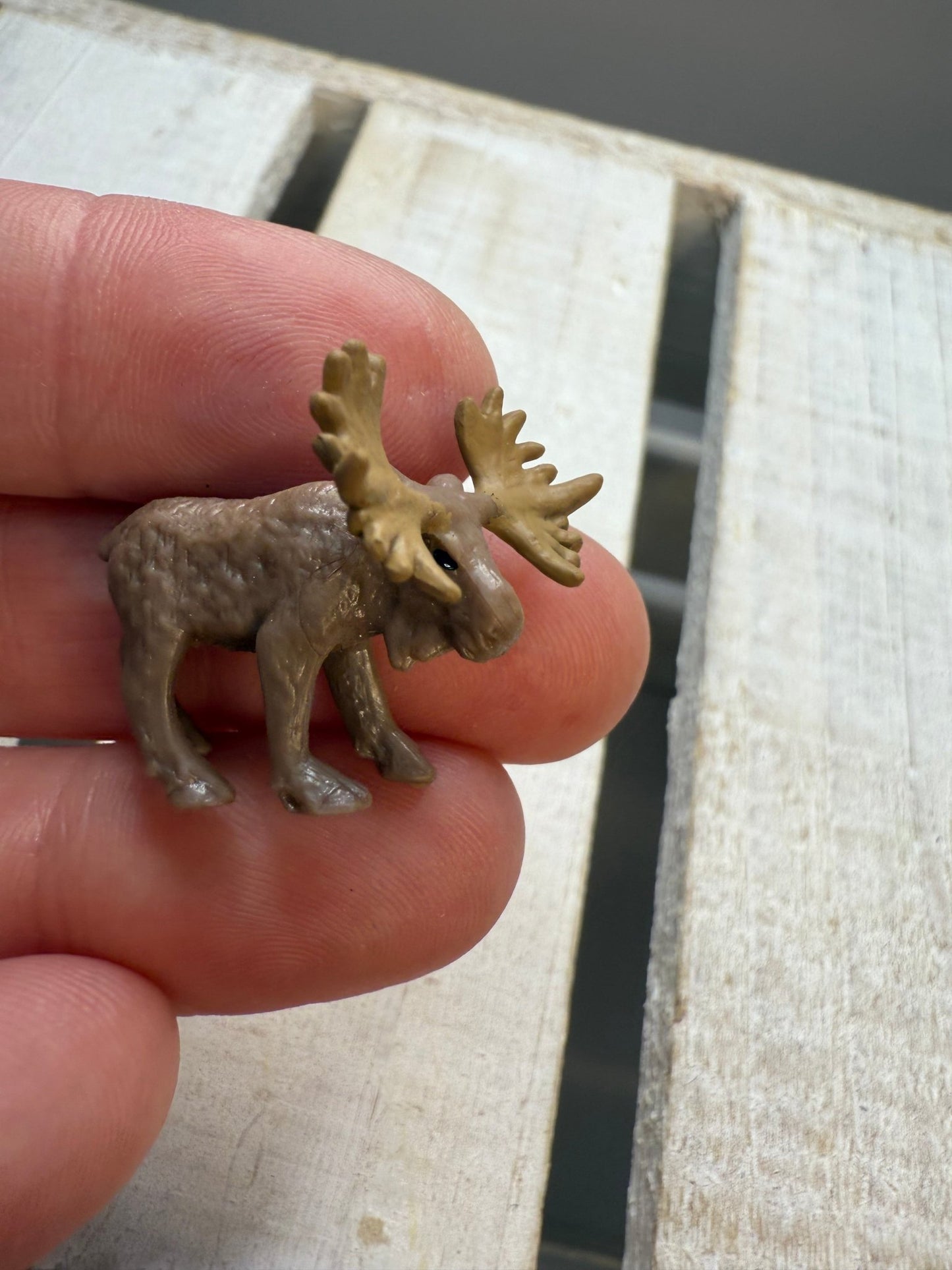 Miniature Moose Figurine – Tiny Animal for Dollhouse, Fairy Garden, Terrarium, Diorama, Safari Zoo Decor, Forest Minis - Speech and Smile
