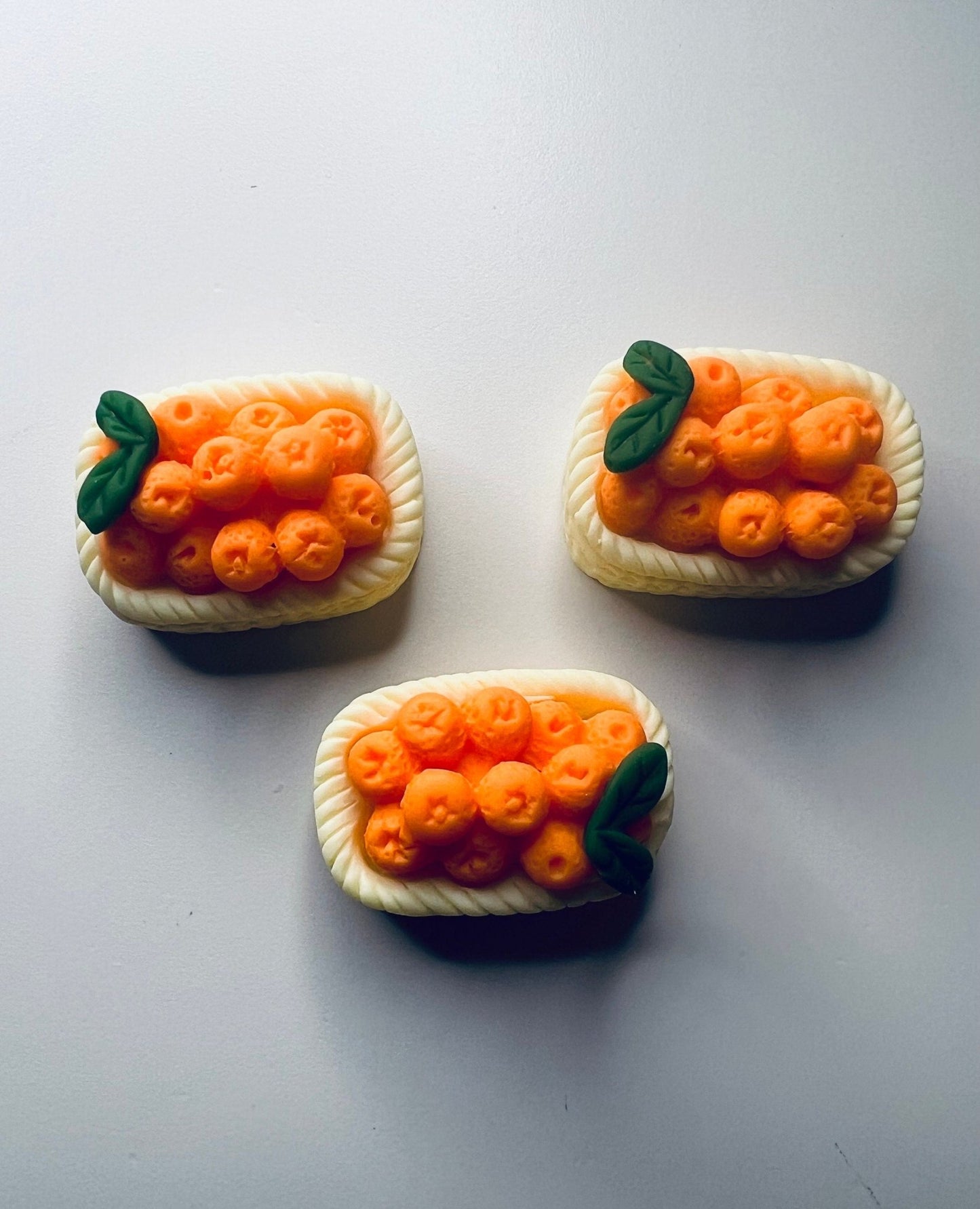 Miniature Oranges Basket Fruit Trinkets - Mini Objects Speech Montessori - Mini Mandarin Trinket - Fruit Miniature Objects for Dollhouse - Speech and Smile
