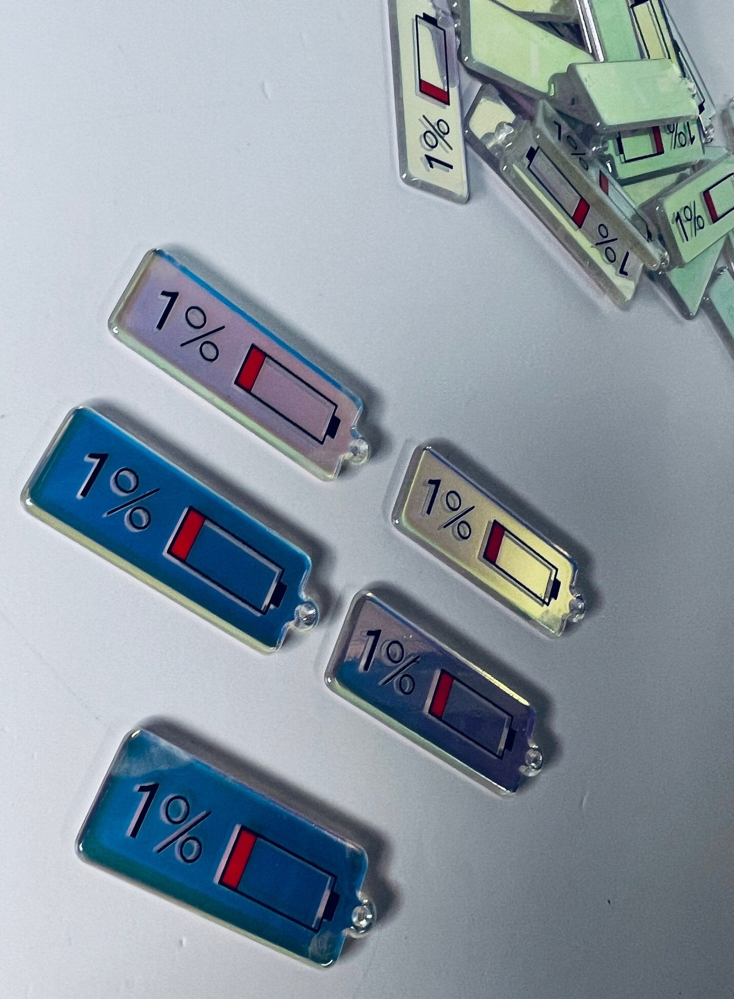 Miniature Phone Battery Charge Charm - CH is for CHarge - Phone Trinket - Mini Phone Charge Object - Digraph Mini Objects - 1 % Battery Charm Object - Speech and Smile