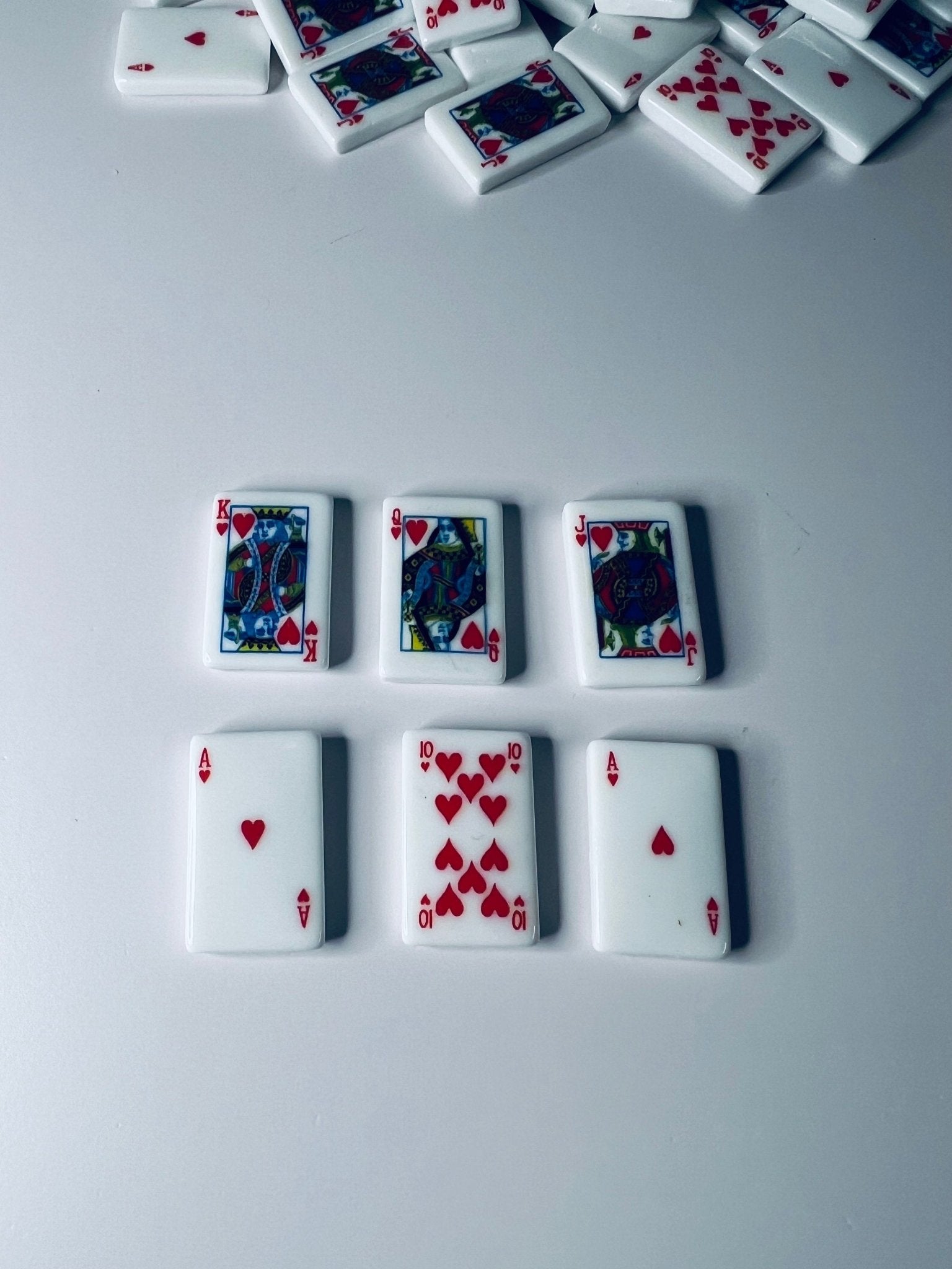 Miniature PLAYING CARD Object - Deck of Cards Trinkets - Miniature Joker Ace Hearts King Cards - Playing Cards Trinkets - Resin Playing Card - Speech and Smile