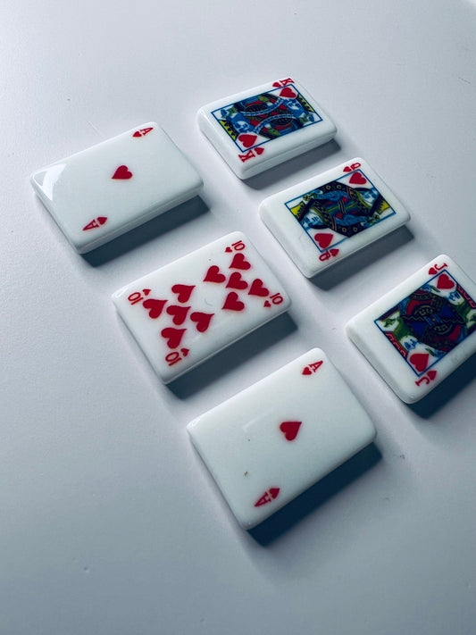 Miniature PLAYING CARD Object - Deck of Cards Trinkets - Miniature Joker Ace Hearts King Cards - Playing Cards Trinkets - Resin Playing Card - Speech and Smile