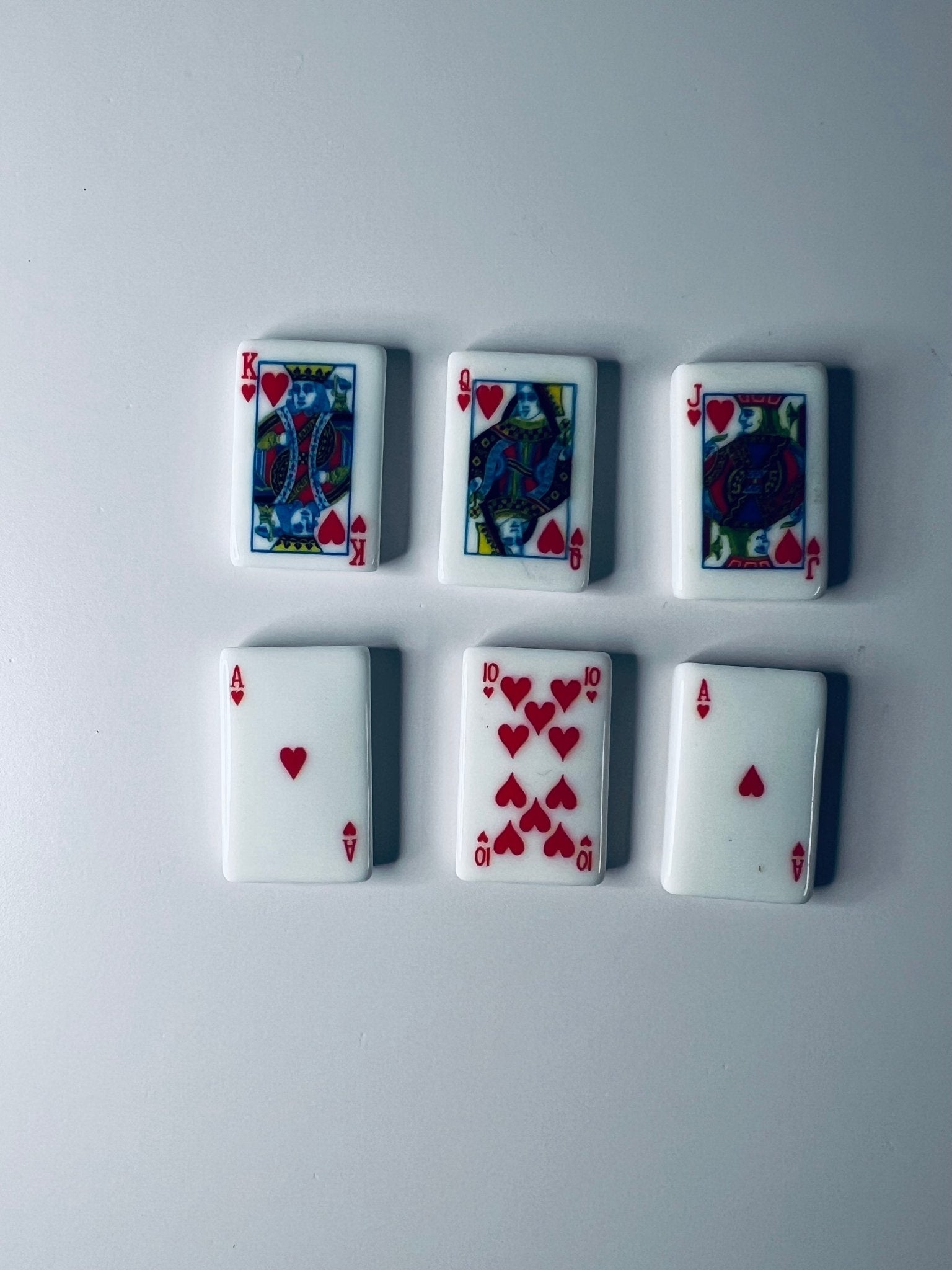 Miniature PLAYING CARD Object - Deck of Cards Trinkets - Miniature Joker Ace Hearts King Cards - Playing Cards Trinkets - Resin Playing Card - Speech and Smile