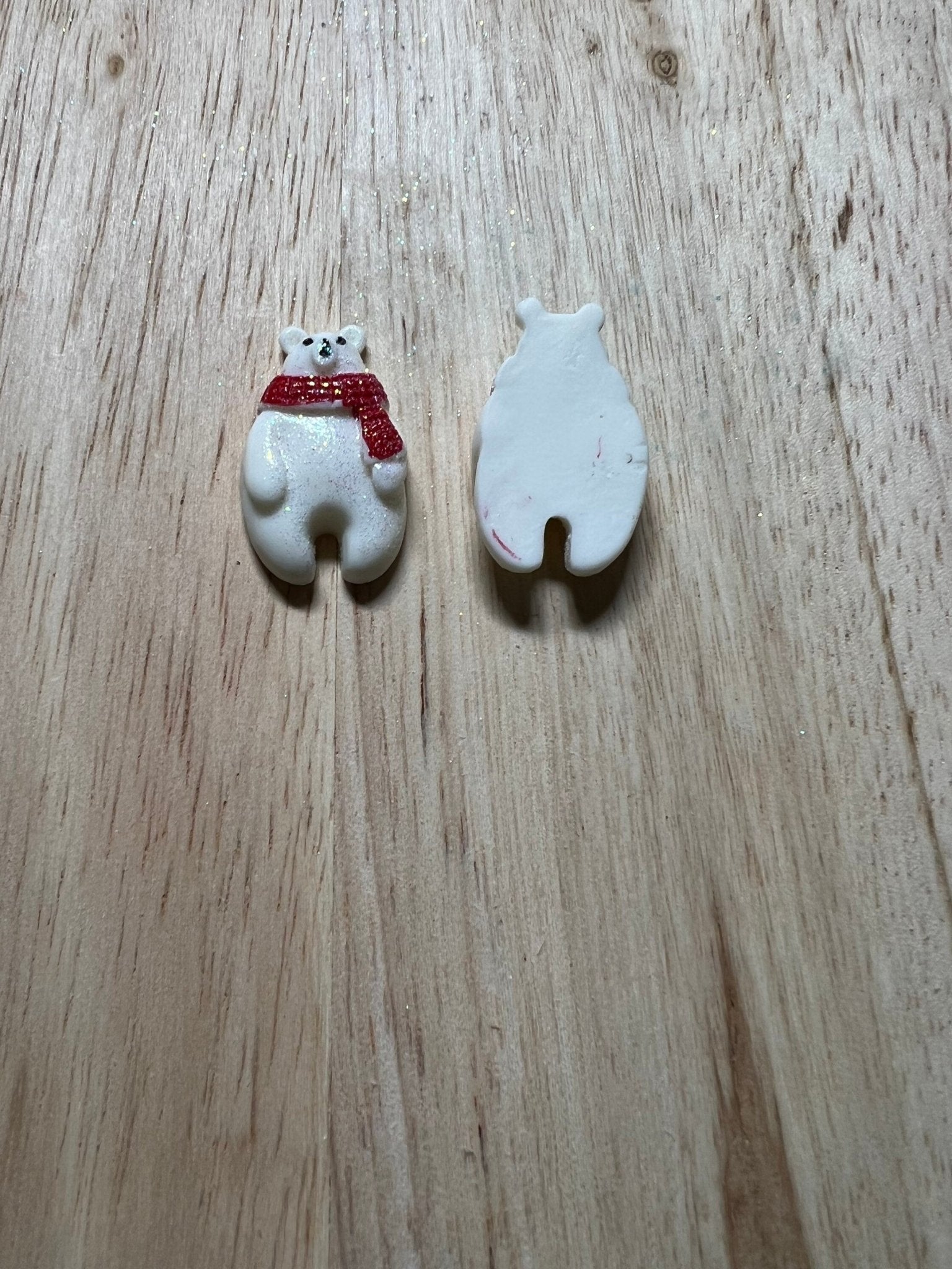 Miniature POLAR BEAR Trinkets - Arctic Theme Mini Objects - Winter Theme Trinkets - Doodads - Winter Animal Theme Objects - Speech and Smile