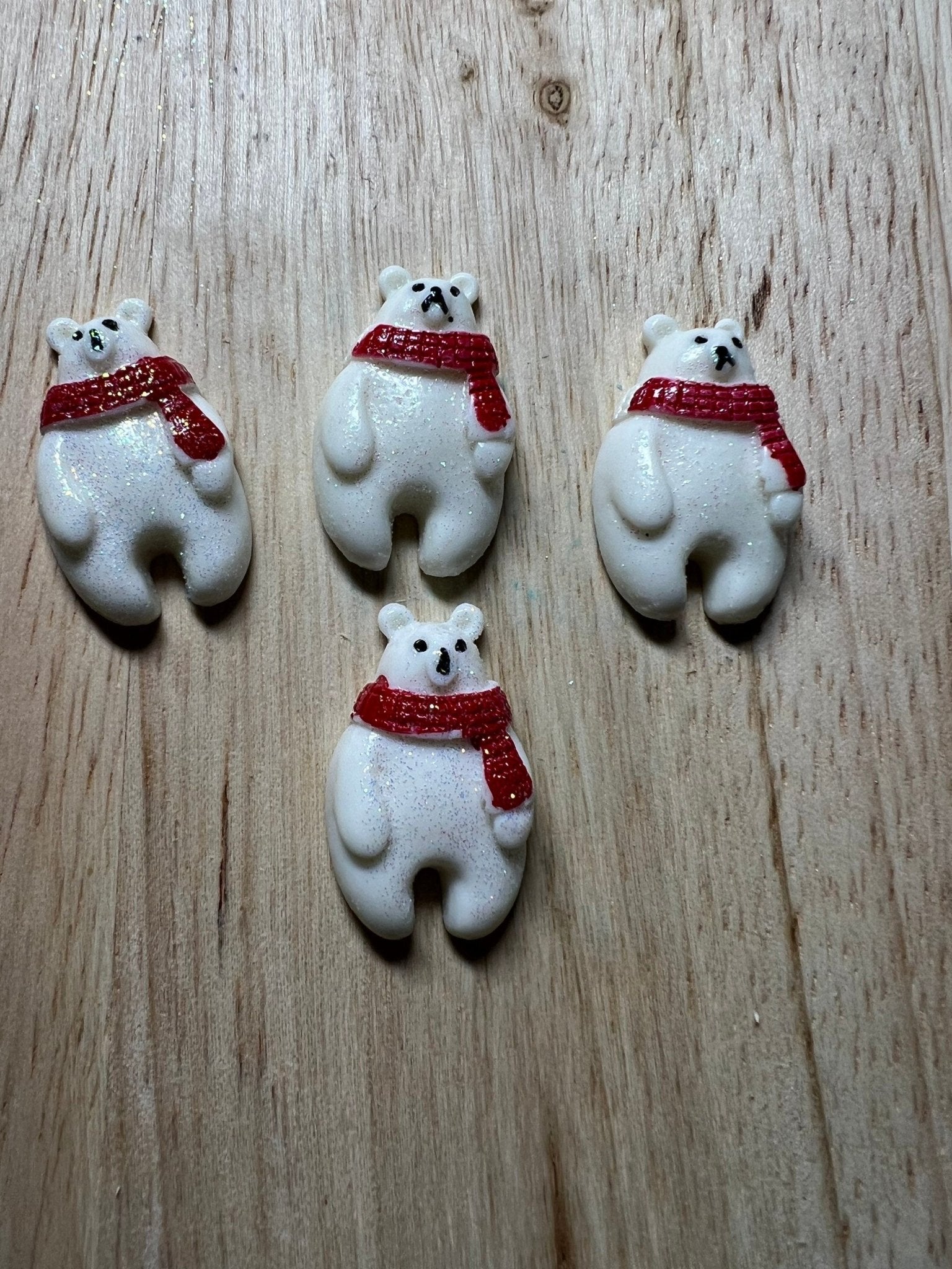 Miniature POLAR BEAR Trinkets - Arctic Theme Mini Objects - Winter Theme Trinkets - Doodads - Winter Animal Theme Objects - Speech and Smile