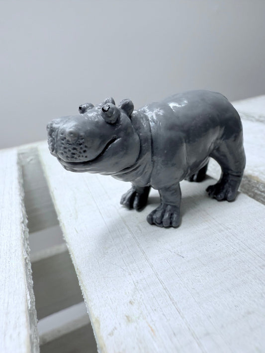 Miniature Pygmy Hippo Figurine Mars Baby Hippo– Realistic Animal Mini Object, Zoo Theme Play, Speech Therapy Mini Figures - Speech and Smile