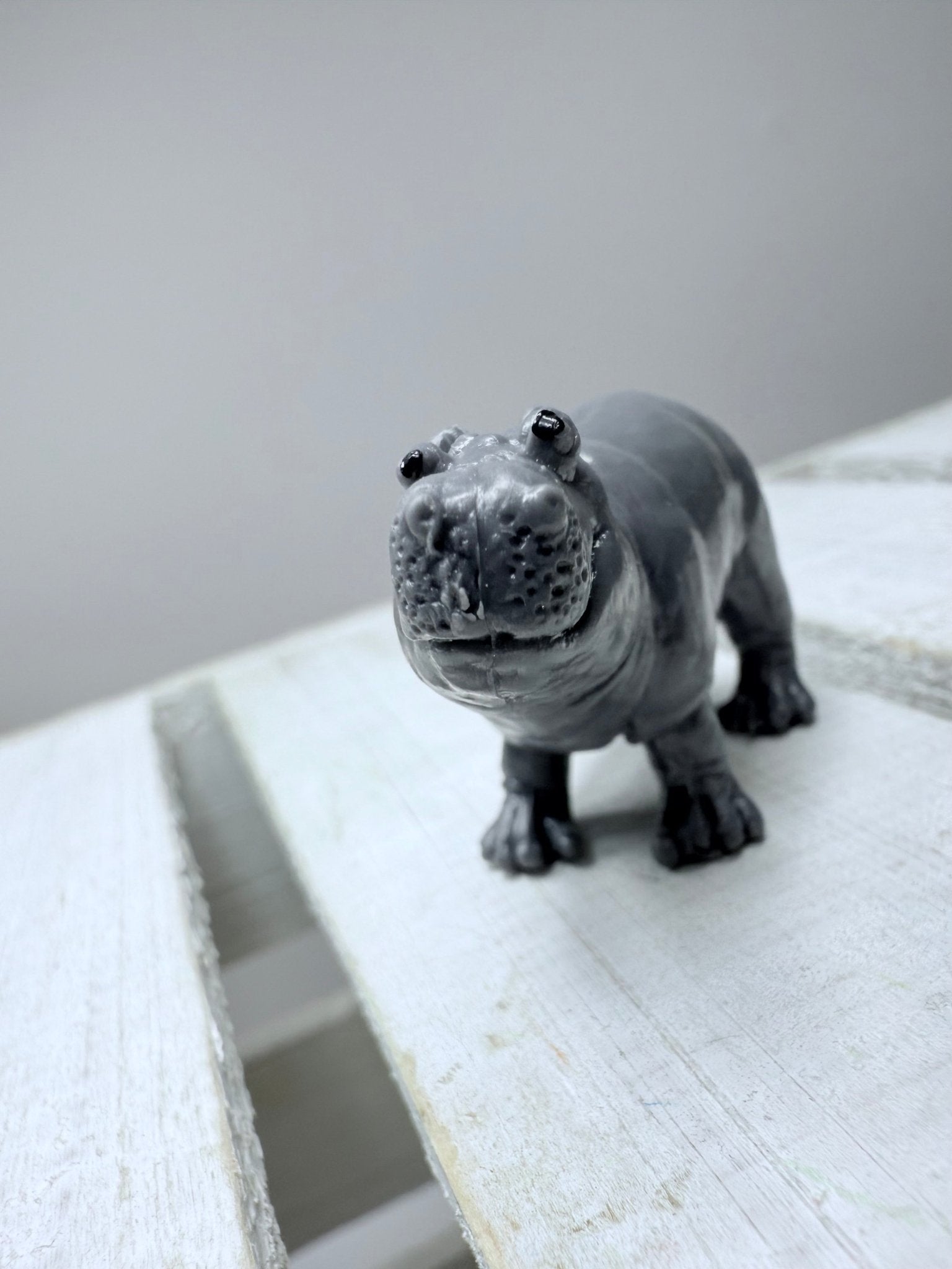 Miniature Pygmy Hippo Figurine Mars Baby Hippo– Realistic Animal Mini Object, Zoo Theme Play, Speech Therapy Mini Figures - Speech and Smile