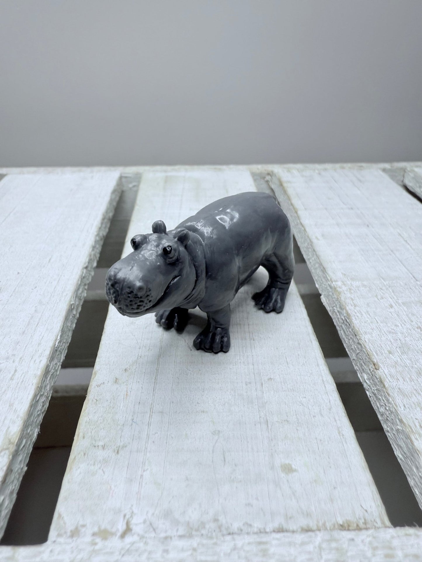 Miniature Pygmy Hippo Figurine Mars Baby Hippo– Realistic Animal Mini Object, Zoo Theme Play, Speech Therapy Mini Figures - Speech and Smile
