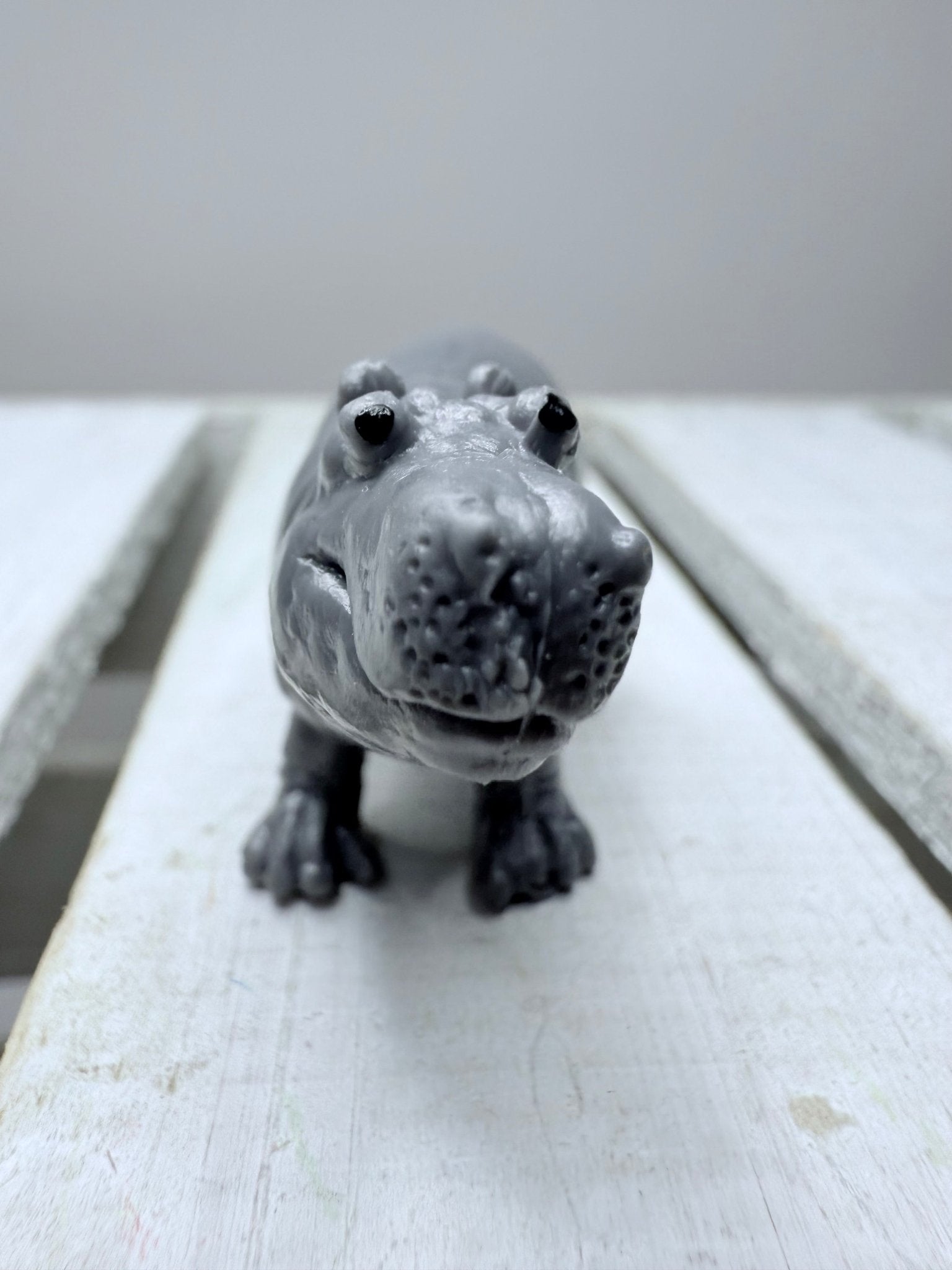 Miniature Pygmy Hippo Figurine Mars Baby Hippo– Realistic Animal Mini Object, Zoo Theme Play, Speech Therapy Mini Figures - Speech and Smile