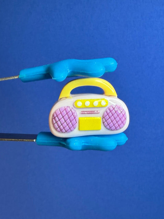 Miniature RADIO Trinket Mini Boombox Music Theme Mini Objects - Speech and Smile