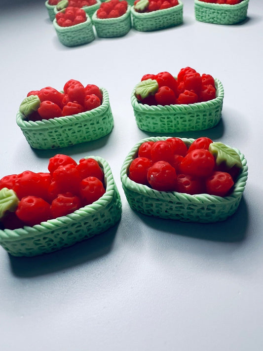 Miniature Raspberry Basket Fruit Trinkets - Mini Objects Speech Montessori - Mini Raspberry Trinket - Fruit Miniature Objects for Dollhouse - Speech and Smile