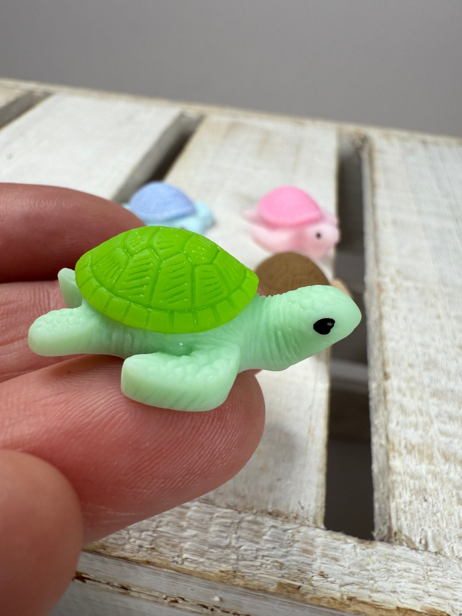 Miniature Sea Turtle Trinket Mini Object for Speech Therapy, Sound Boxes, Montessori, Pocket Good Luck Charm - Speech and Smile
