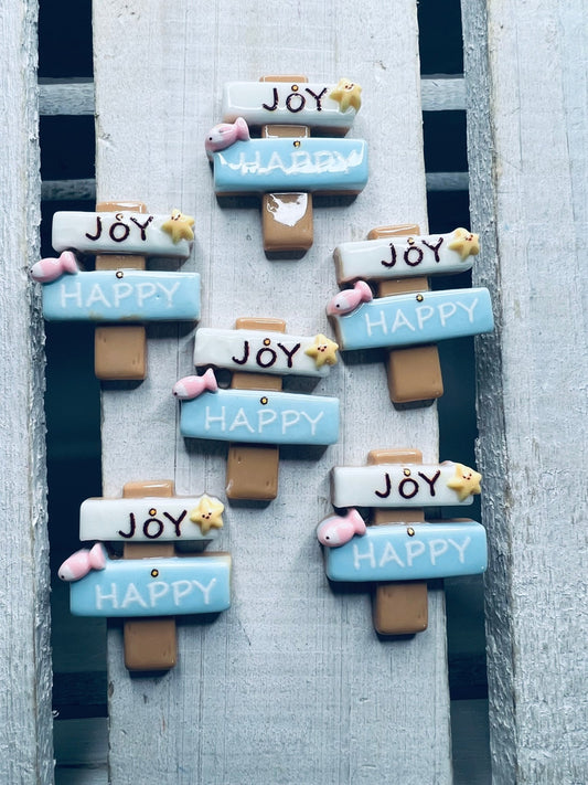 Miniature Sign Trinket JOY HAPPY Sign Mini Objects Speech Therapy Montessori Sound Objects Community Trinkets Doodads - Speech and Smile
