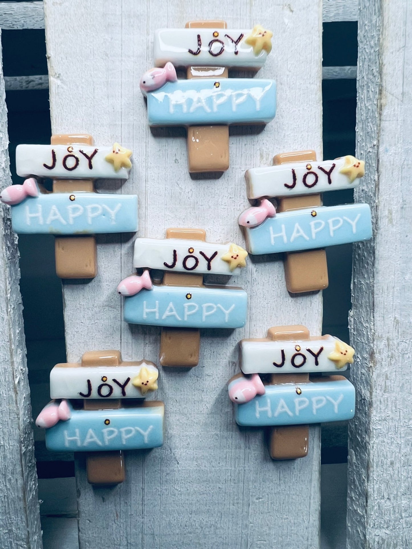 Miniature Sign Trinket JOY HAPPY Sign Mini Objects Speech Therapy Montessori Sound Objects Community Trinkets Doodads - Speech and Smile