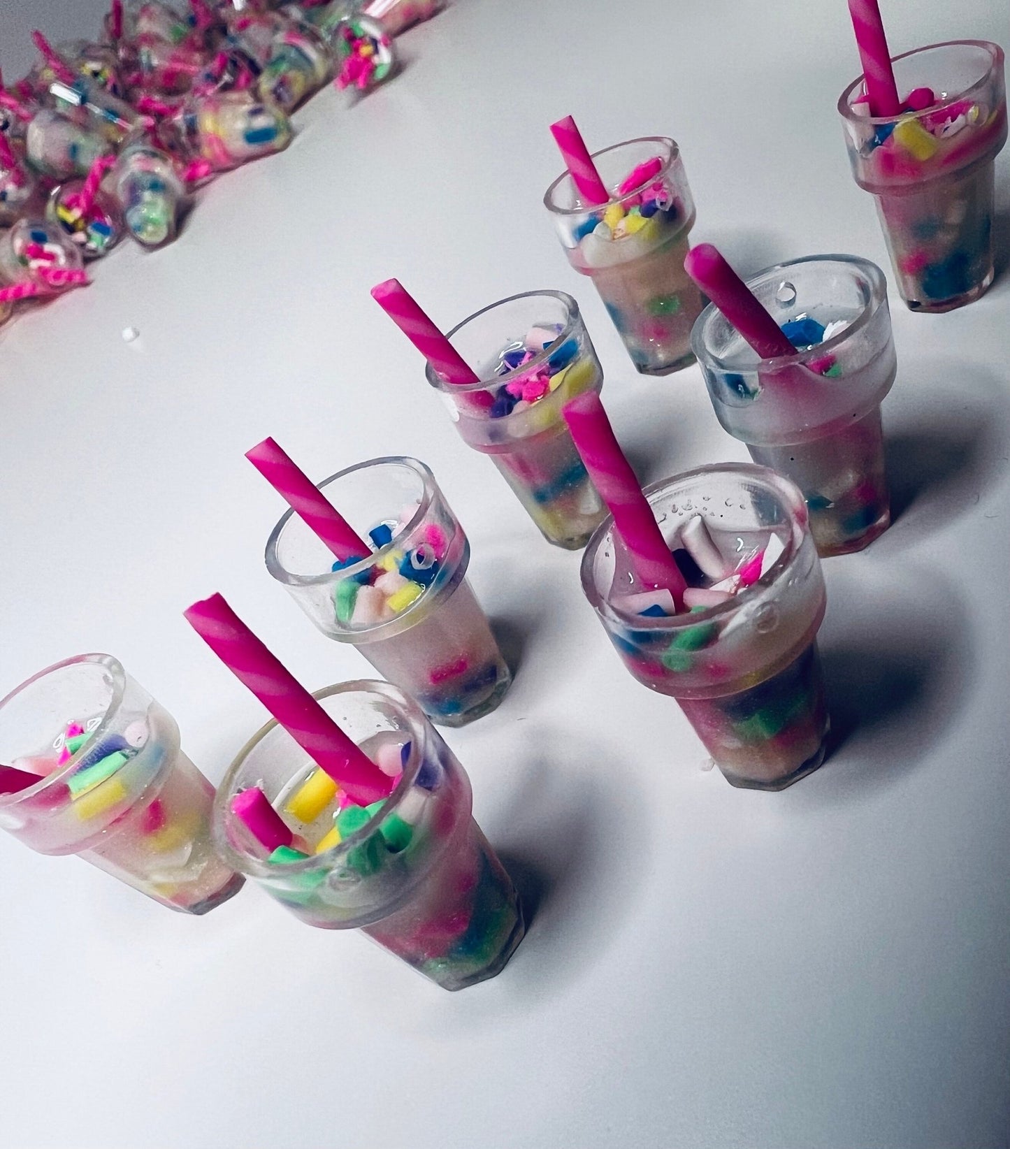 Miniature Smoothie Drink Trinkets - Dollhouse Drinks - Mini Pink Drink - Mini Objects for Speech Therapy - Trinkets - Doodads - Montessori - Speech and Smile