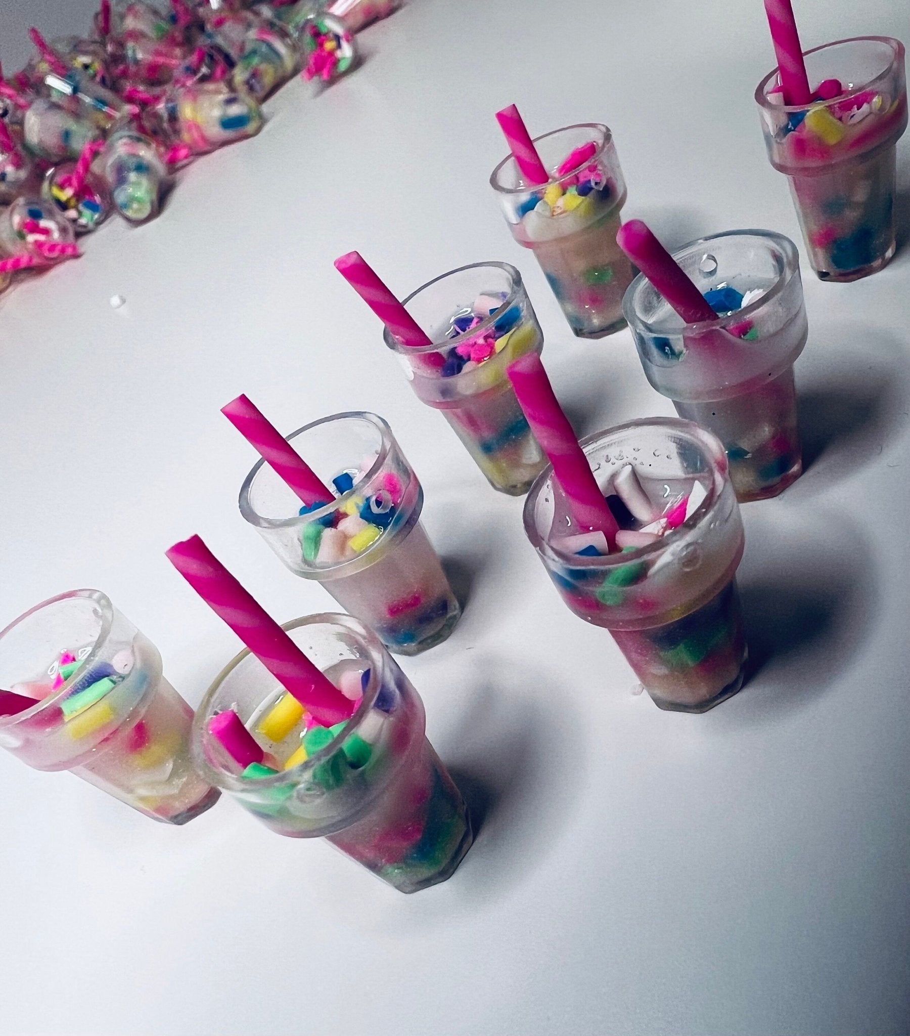 Miniature Smoothie Drink Trinkets - Dollhouse Drinks - Mini Pink Drink - Mini Objects for Speech Therapy - Trinkets - Doodads - Montessori - Speech and Smile