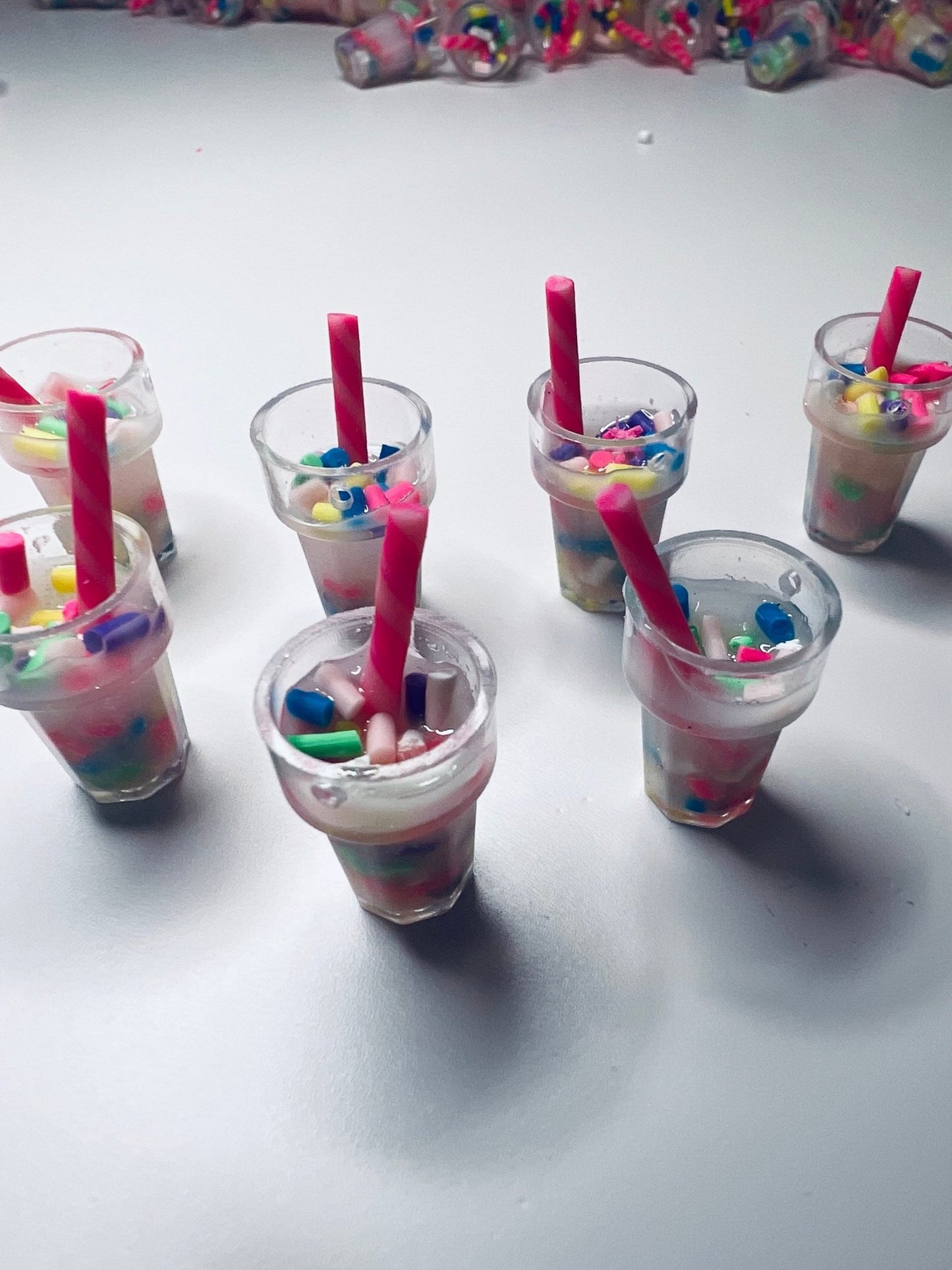 Miniature Smoothie Drink Trinkets - Dollhouse Drinks - Mini Pink Drink - Mini Objects for Speech Therapy - Trinkets - Doodads - Montessori - Speech and Smile