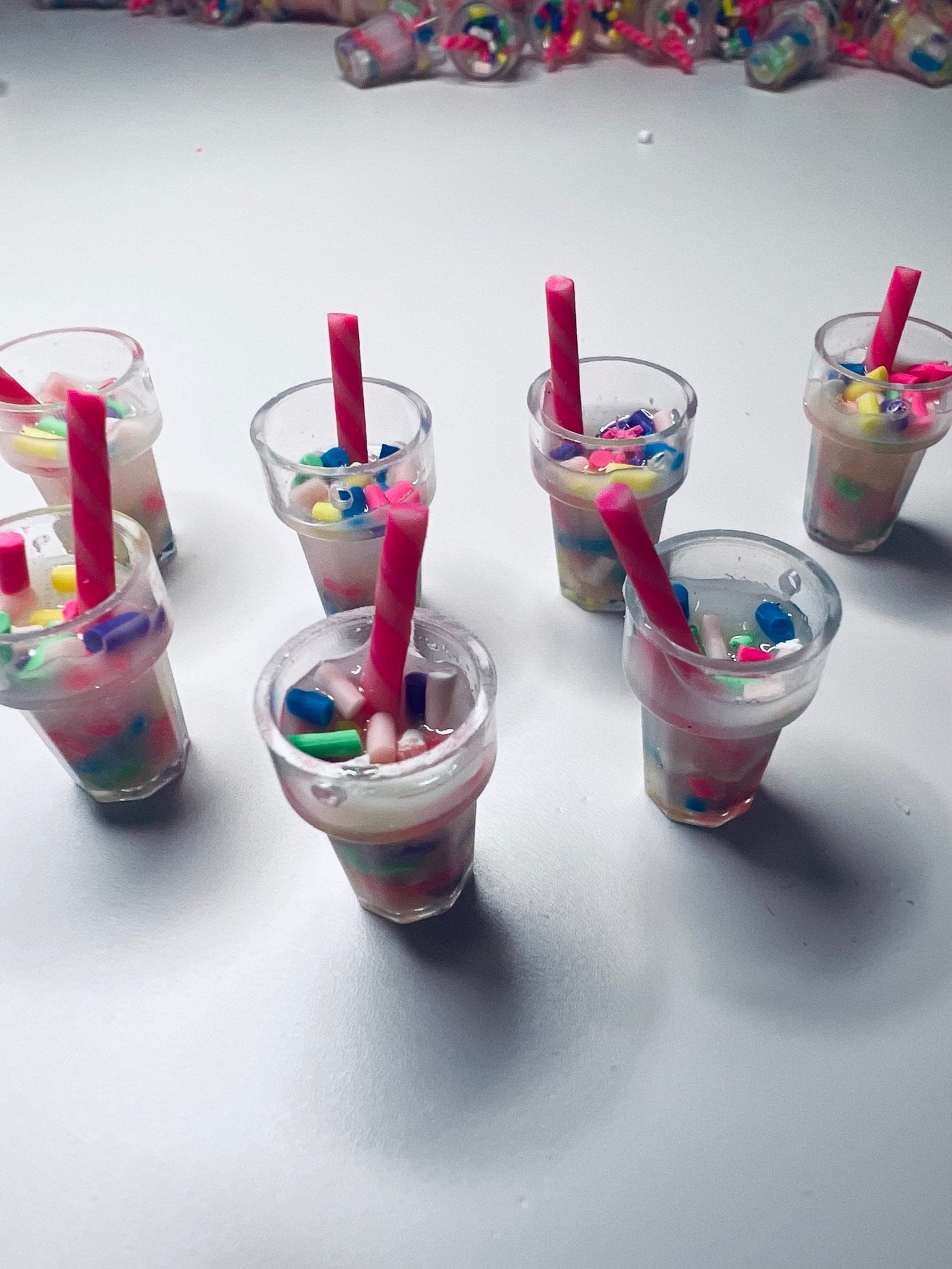 Miniature Smoothie Drink Trinkets - Dollhouse Drinks - Mini Pink Drink - Mini Objects for Speech Therapy - Trinkets - Doodads - Montessori - Speech and Smile