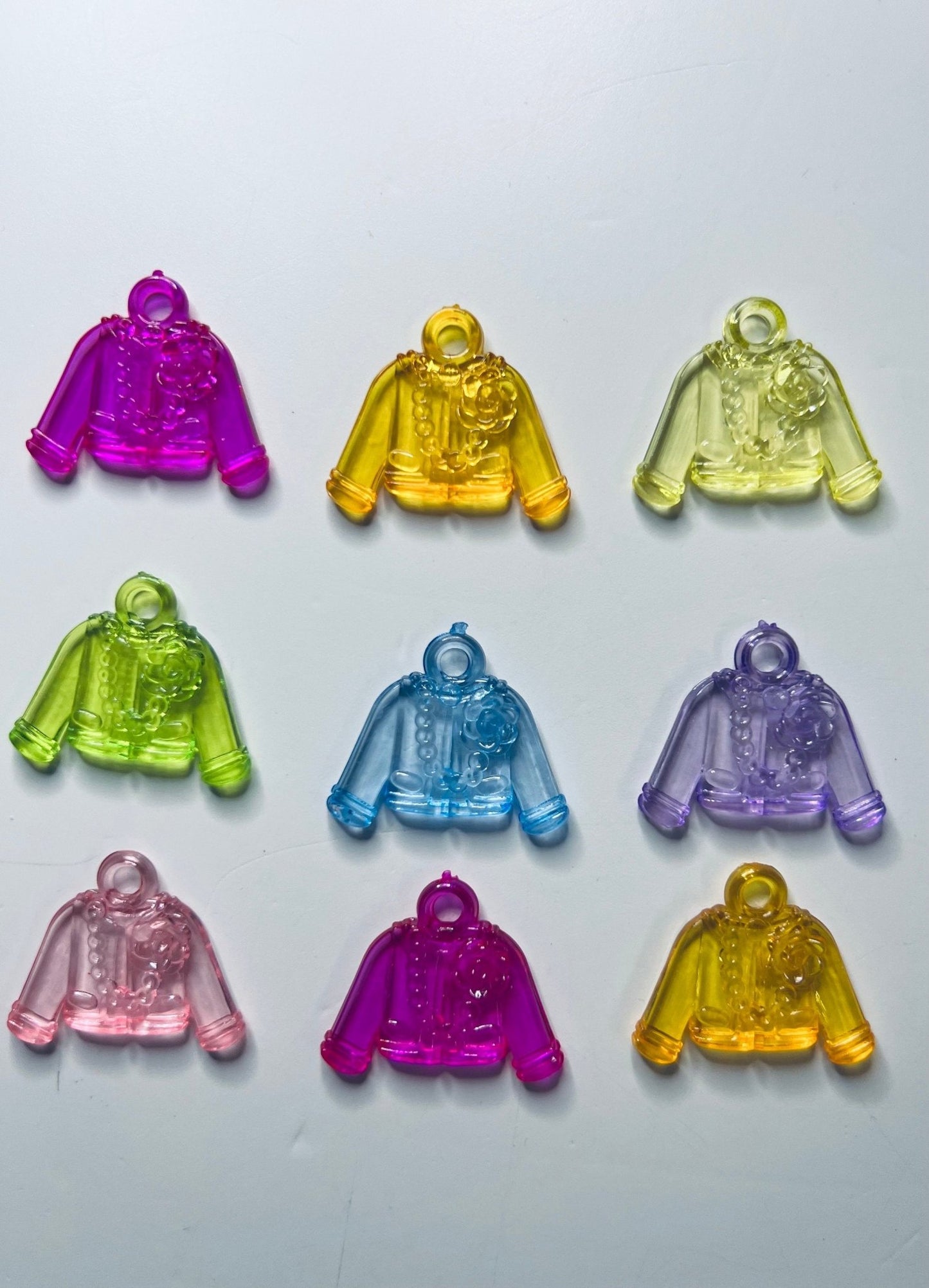 Miniature Sweater Coat Trinkets - Clothing Theme Mini Objects for Speech Therapy - Doodads - Acrylic Sweater Charm - Speech and Smile