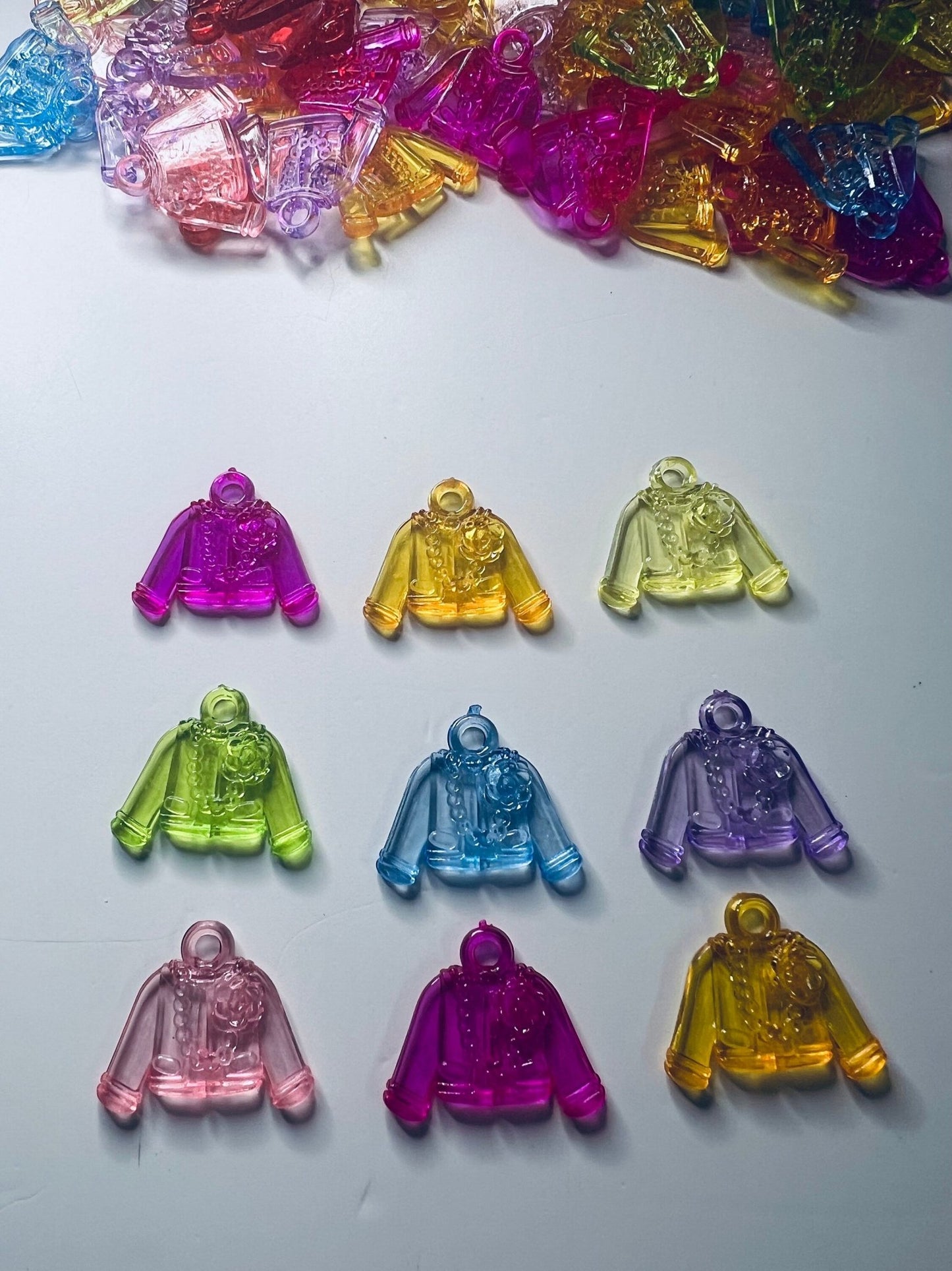 Miniature Sweater Coat Trinkets - Clothing Theme Mini Objects for Speech Therapy - Doodads - Acrylic Sweater Charm - Speech and Smile