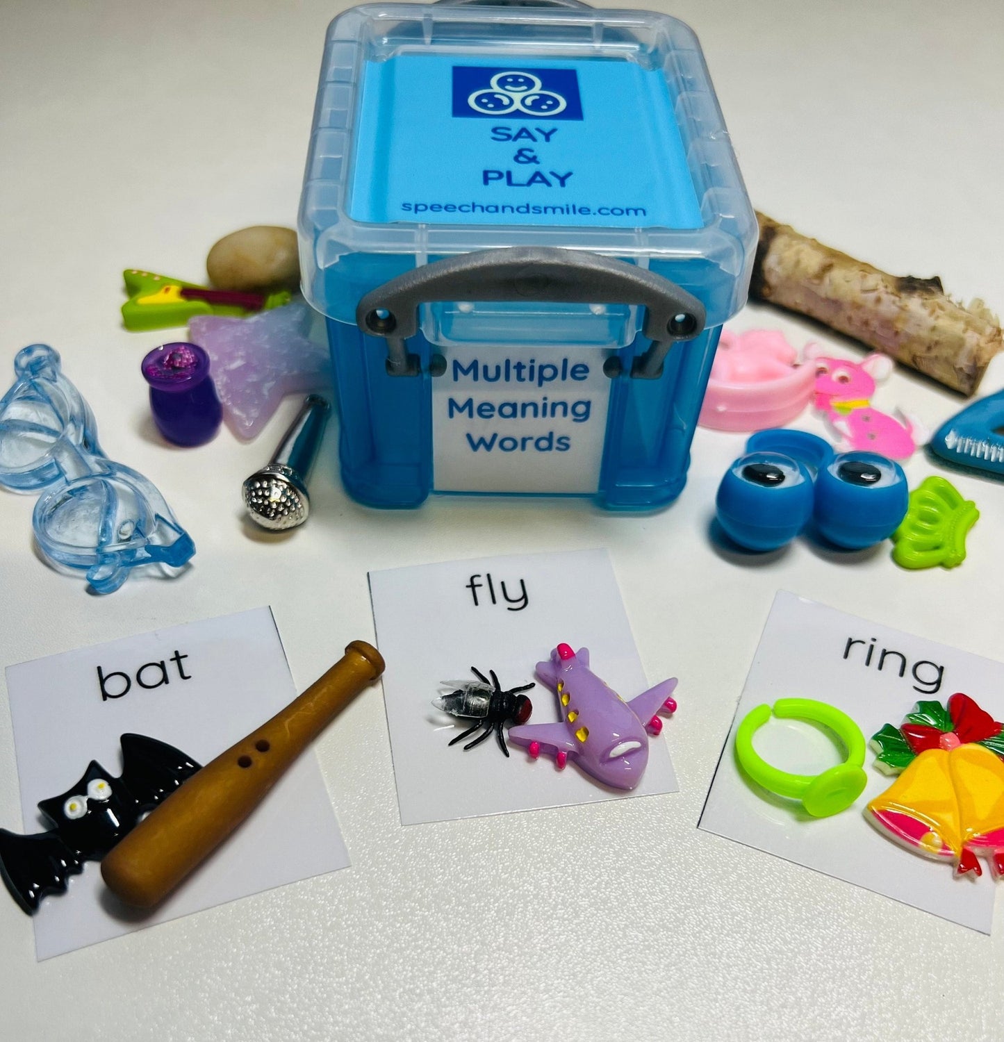 Multiple Meaning Word Mini Objects for Speech Therapy Semantics Activity Language Task Box - Speech and Smile
