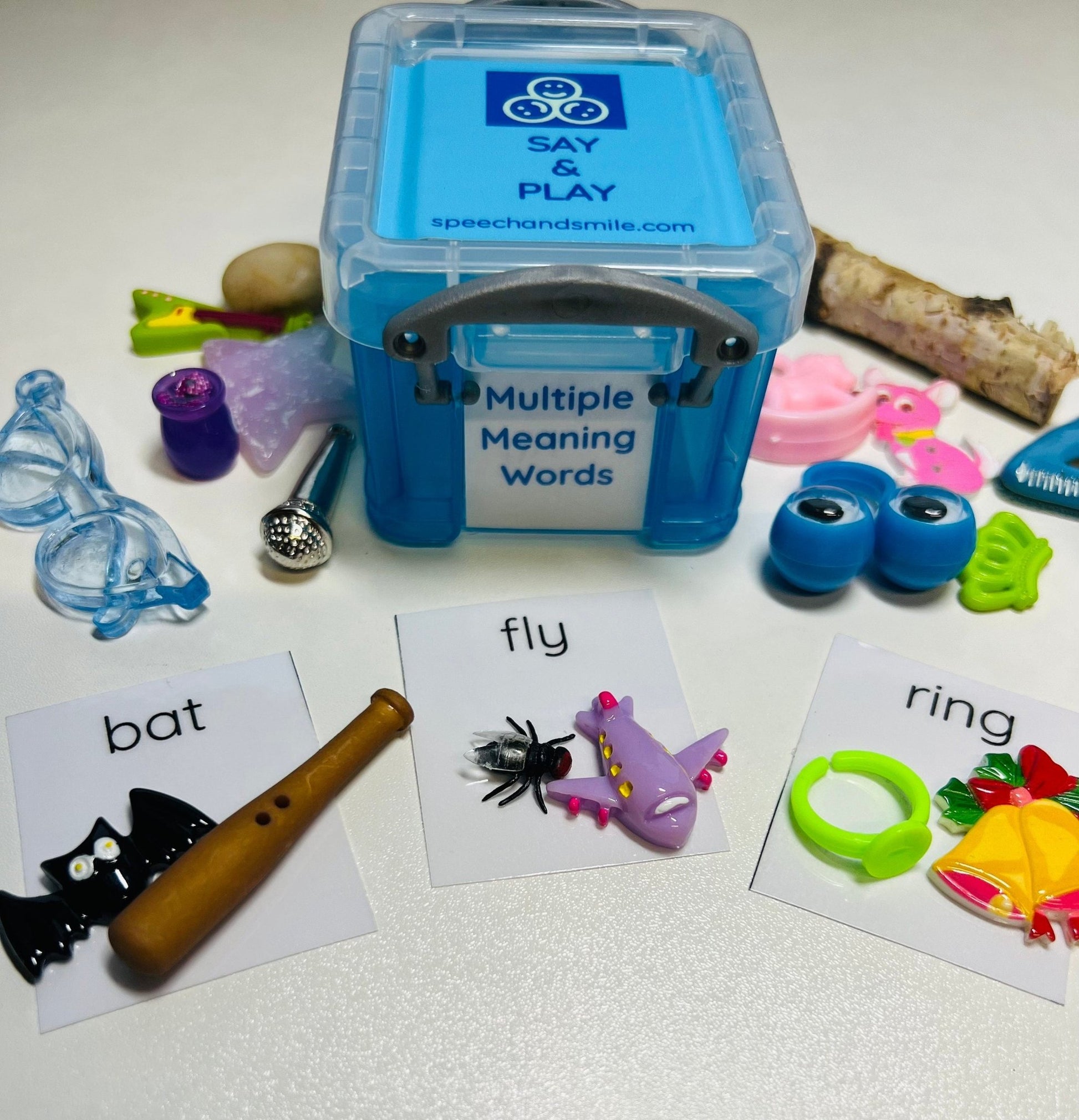 Multiple Meaning Word Mini Objects for Speech Therapy Semantics Activity Language Task Box - Speech and Smile