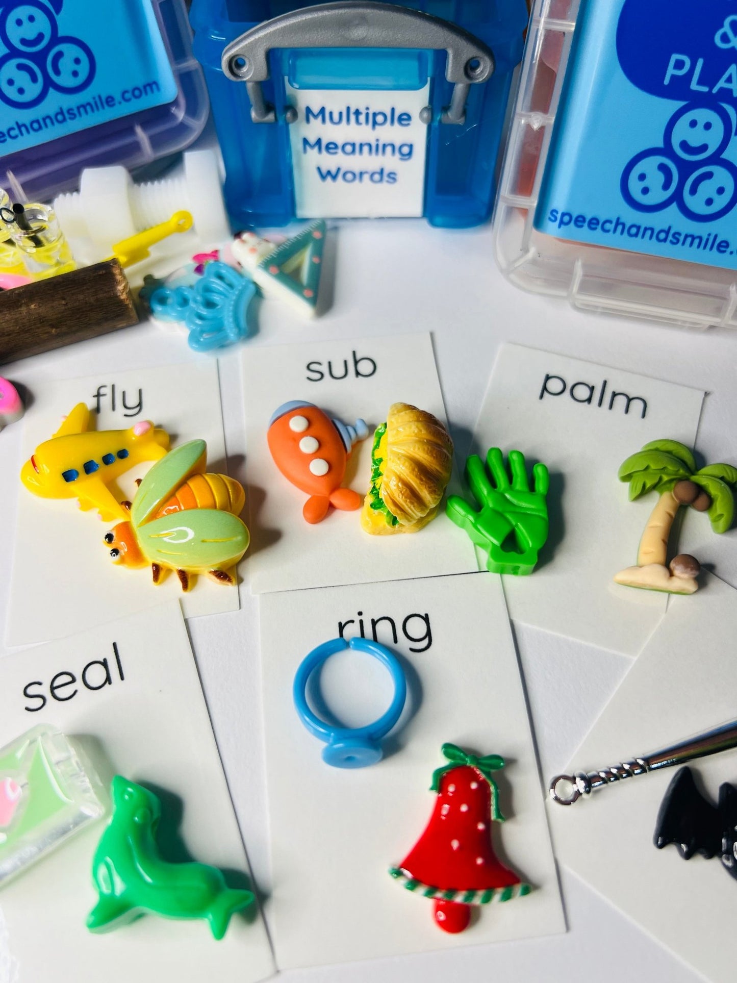 Multiple Meaning Word Mini Objects for Speech Therapy Semantics Activity Language Task Box - Speech and Smile