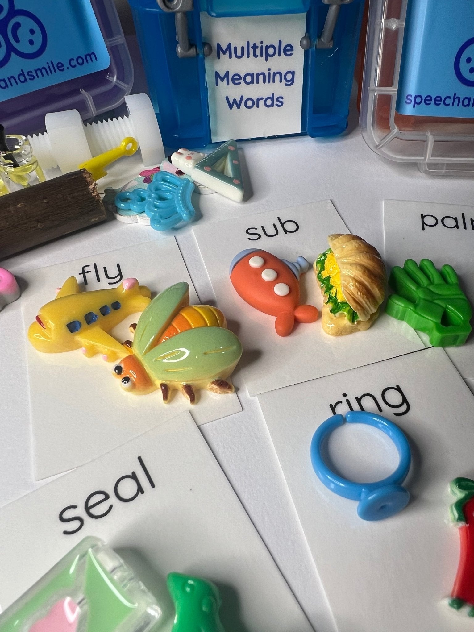 Multiple Meaning Word Mini Objects for Speech Therapy Semantics Activity Language Task Box - Speech and Smile