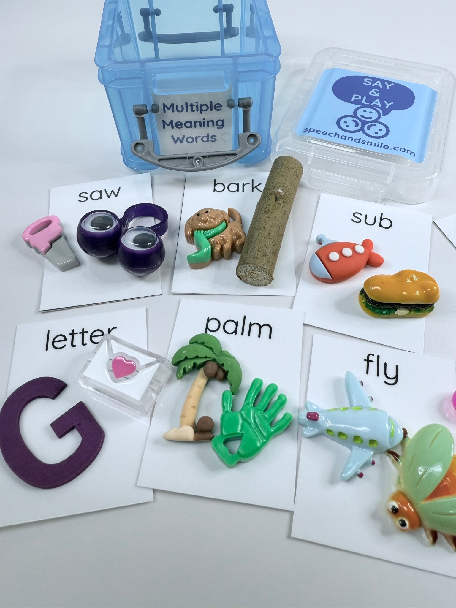 Multiple Meaning Word Mini Objects for Speech Therapy Semantics Activity Language Task Box - Speech and Smile