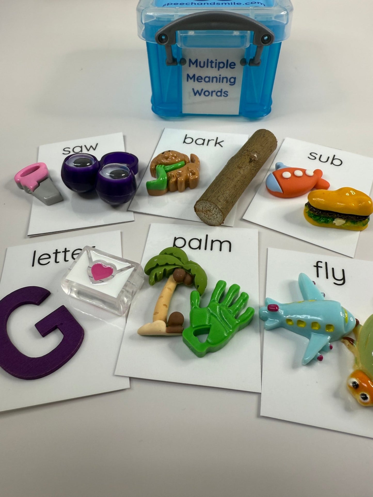 Multiple Meaning Word Mini Objects for Speech Therapy Semantics Activity Language Task Box - Speech and Smile
