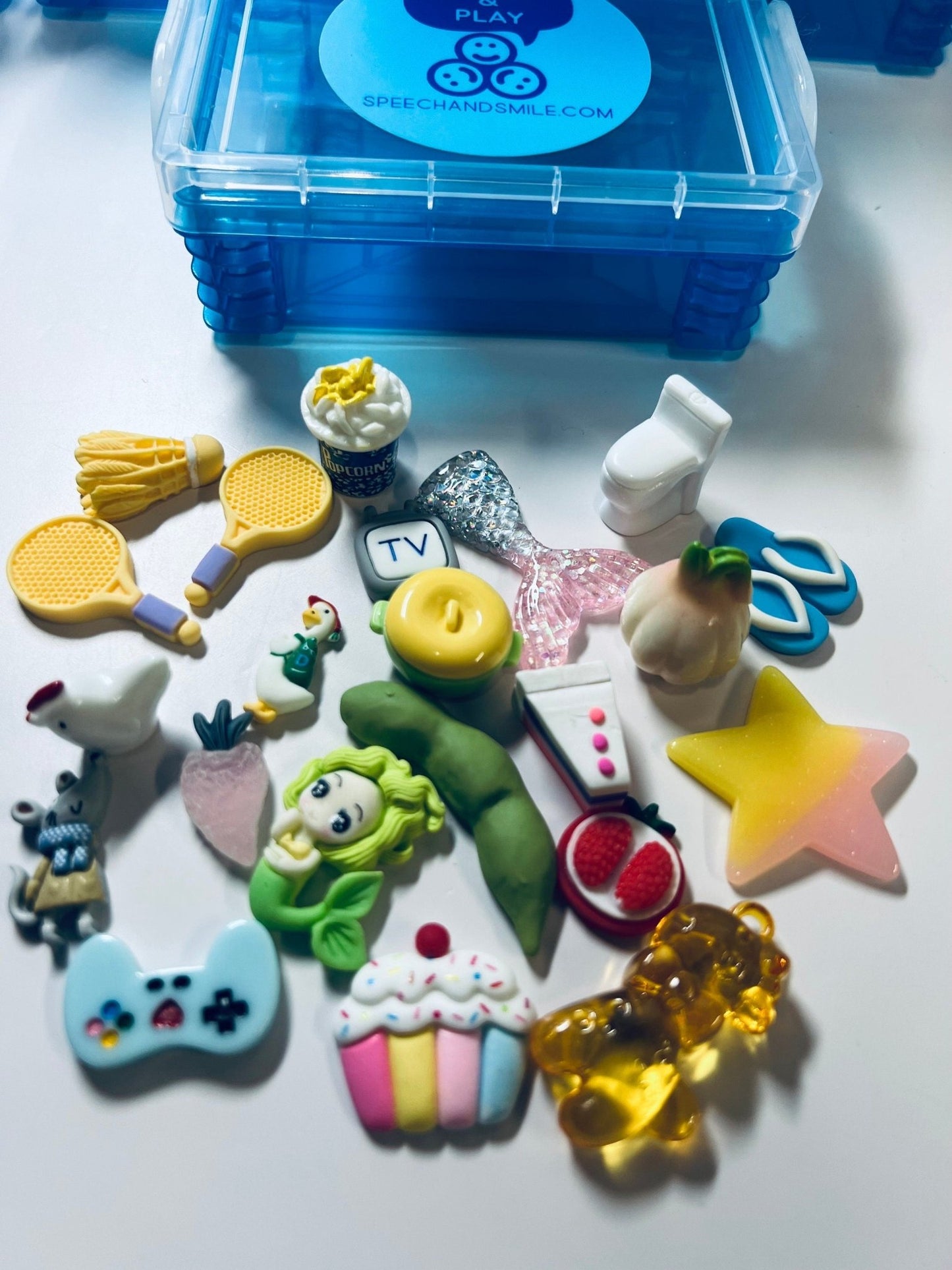 Mystery Minis Grab Bag Trinkets Doodads Mini Objects Speech Therapy I Spy Trinkets - Suprise Trinket Box - Speech and Smile