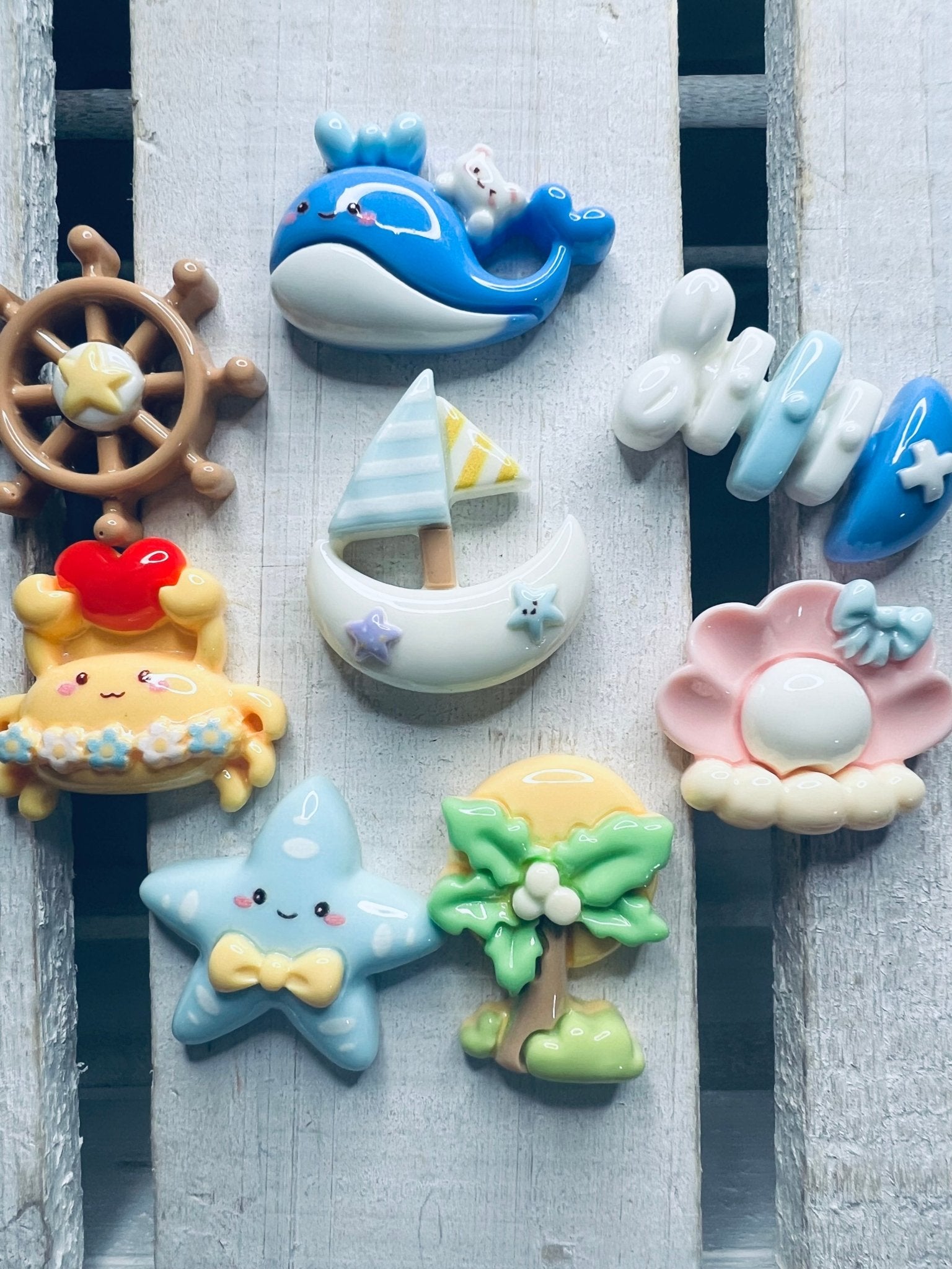 NAUTICAL Mini Objects SET OF 8 Ocean Minis - Speech and Smile