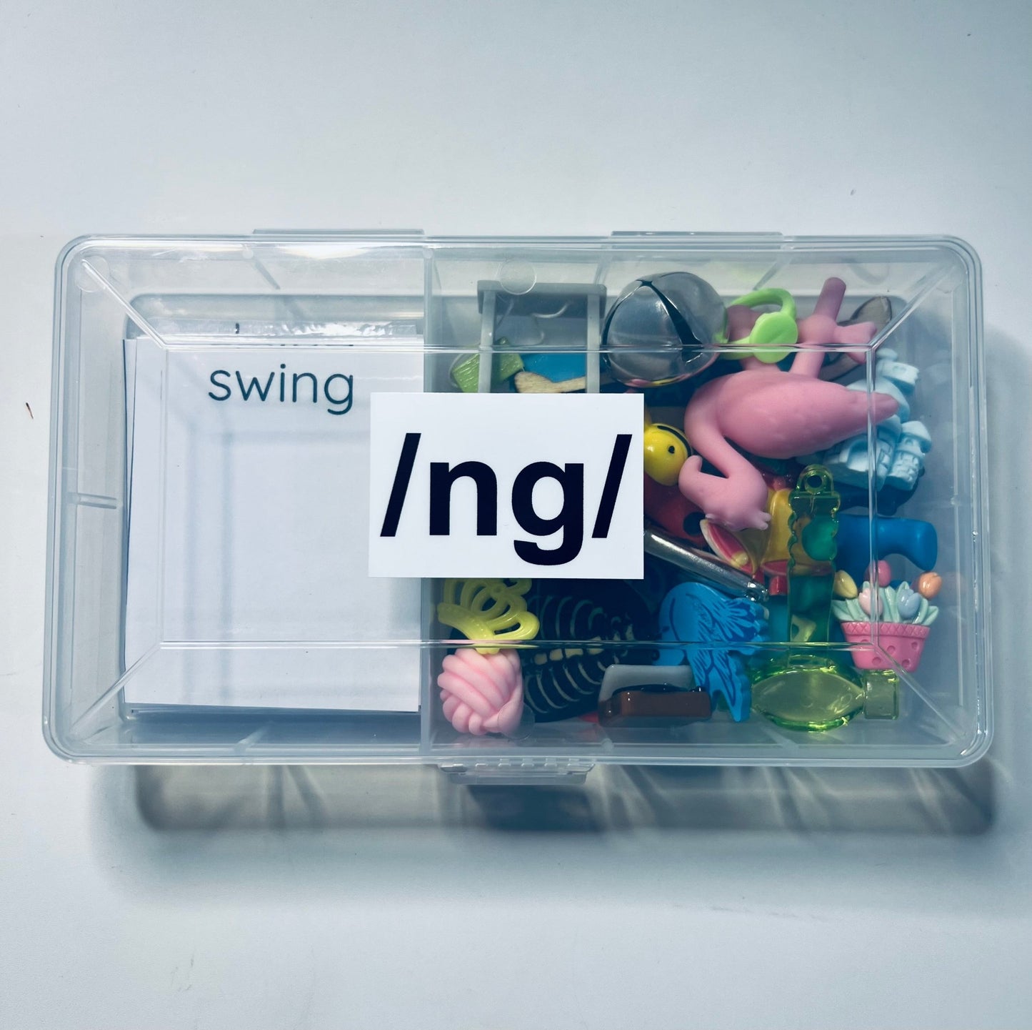/ng/ Sound Mini Objects Kit Speech Therapy Trinkets for ng sound - Say and Play Speech Therapy Kit - Speech and Smile