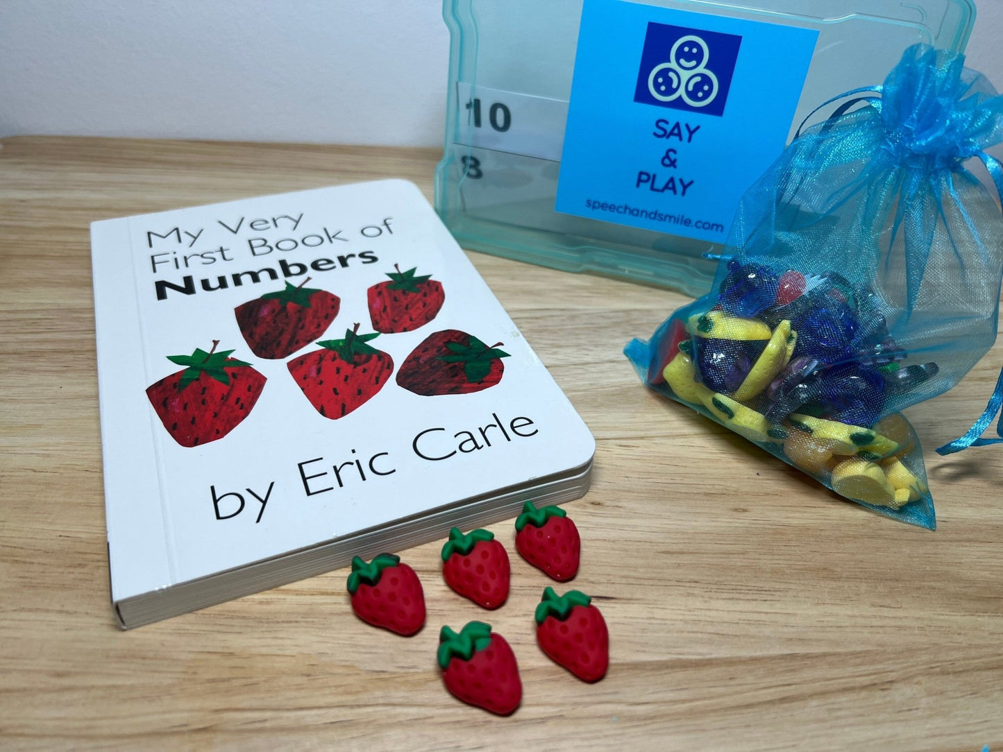 Objects for My Very First Book of Numbers Eric Carle - Counting Story Kit - Speech Therapy Mini Objects - Story Props - Speech and Smile