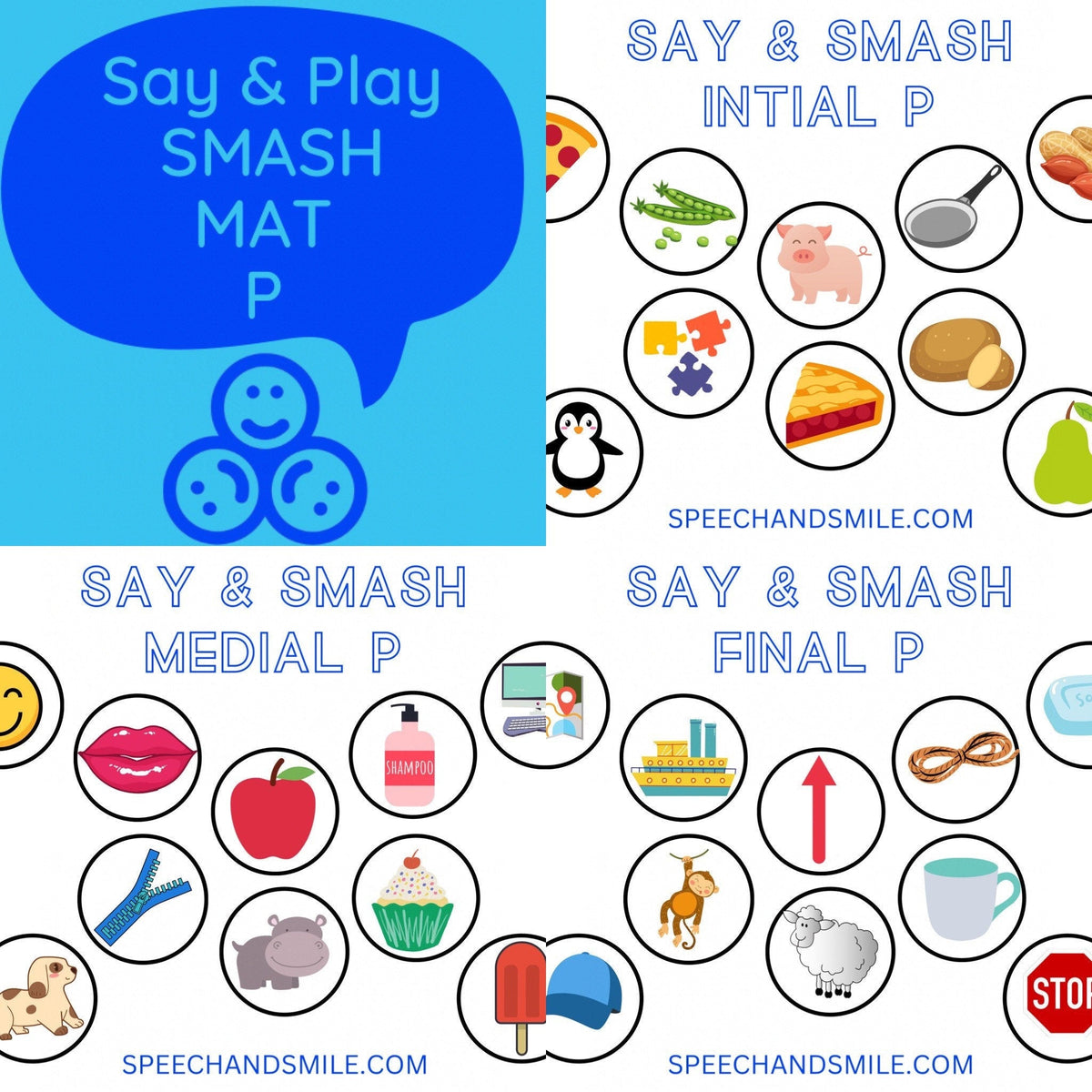 P Sound Smash Mat for Play Dough-Printable Speech Therapy Materials-Sp ...