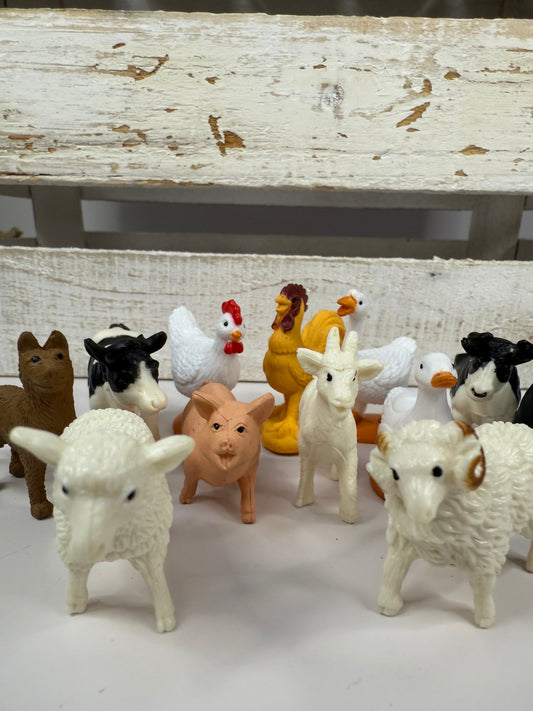 Pick a Farm Animal Mini Objects Miniature Farm Figurines Realistic Mini Figures - Speech and Smile