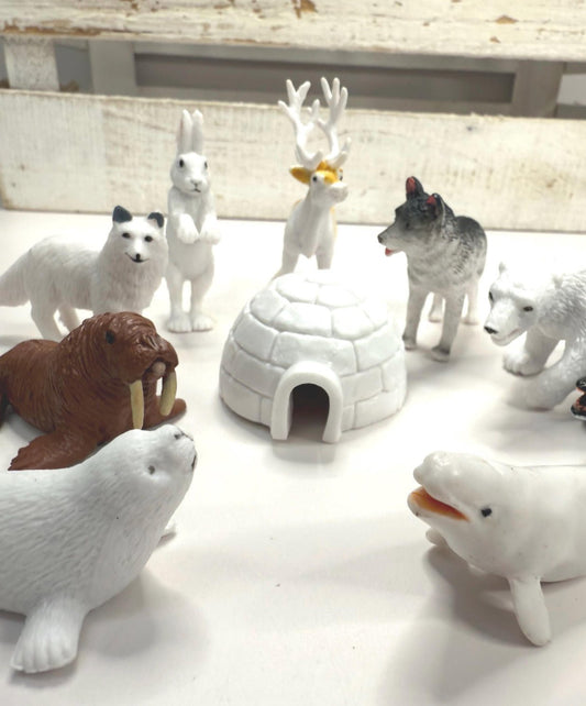 Pick an ARCTIC Animal Mini Objects Miniature Arctic Figurines Realistic Minis for Speech Therapy Alphabet Sound Box - Speech and Smile