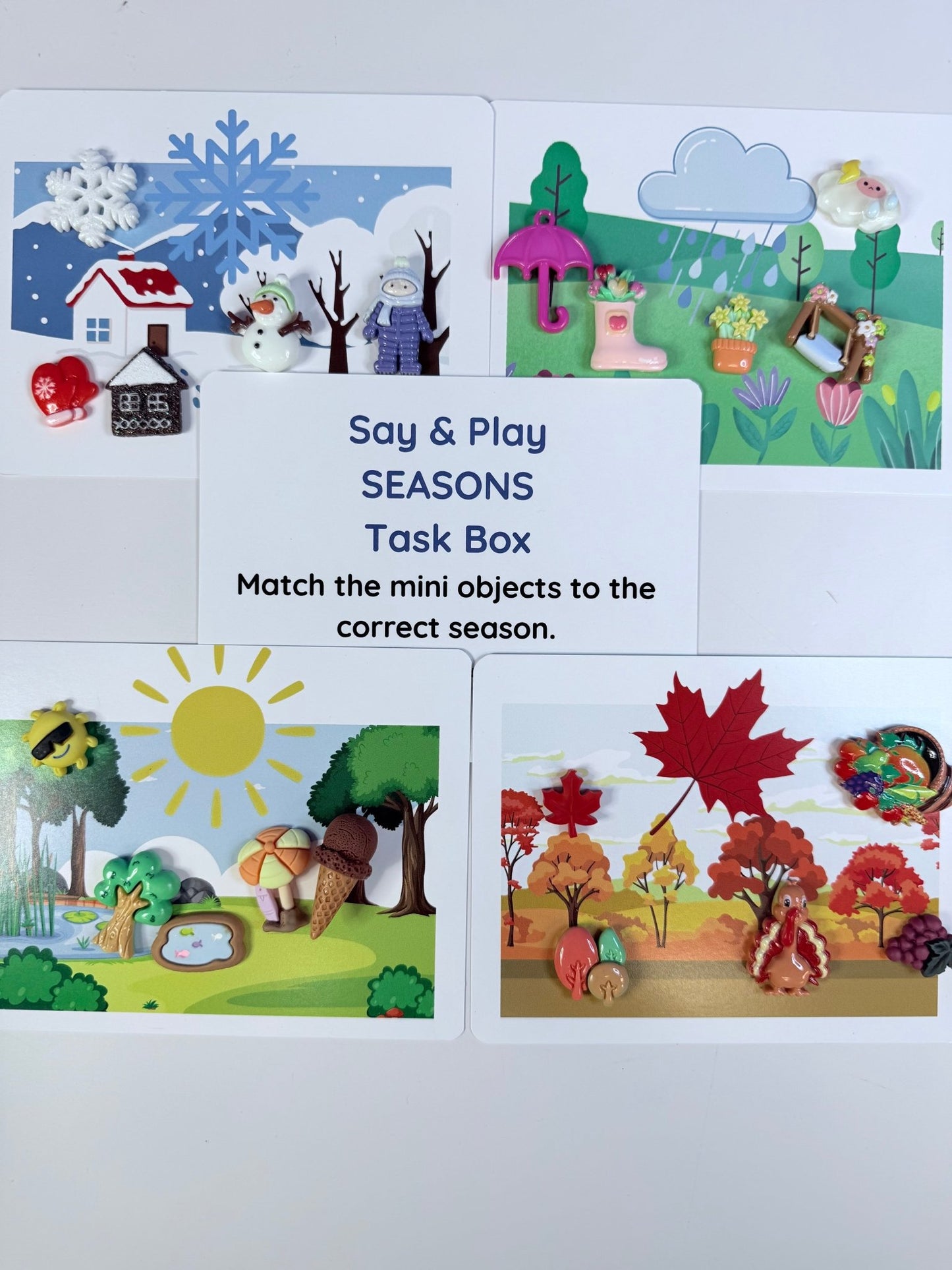 Preschool Activity Set with Mini Objects – 16 Learning Activities in Case – No Prep Educational Bundle Kindergarten - Speech and Smile