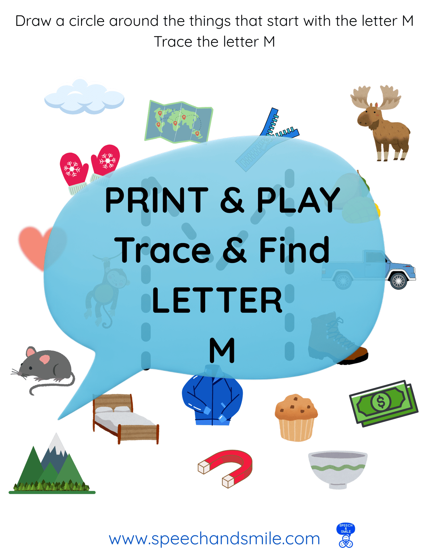 Print & Play Alphabet BUNDLE A - Z Worksheets Find and Circle Letter Sounds - Educational Printable Instant Download Homeschool Preschool - Speech and Smile