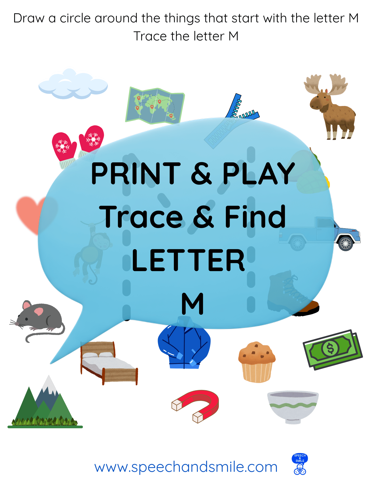 Print & Play Alphabet BUNDLE A - Z Worksheets Find and Circle Letter Sounds - Educational Printable Instant Download Homeschool Preschool - Speech and Smile