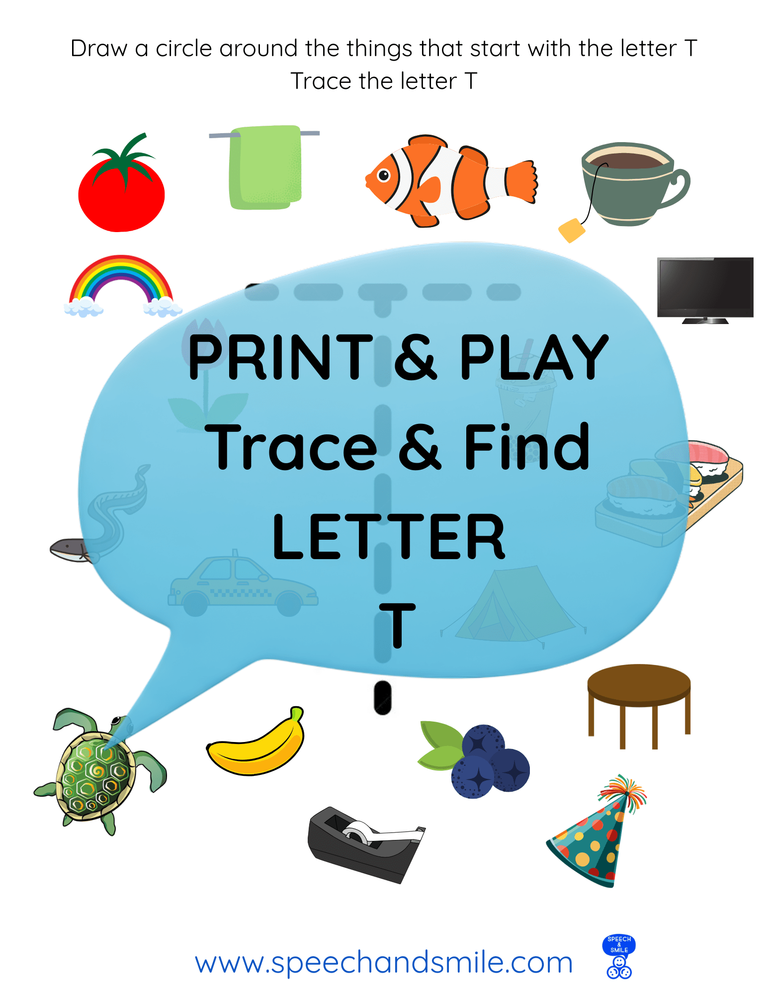 Print & Play Alphabet BUNDLE A - Z Worksheets Find and Circle Letter Sounds - Educational Printable Instant Download Homeschool Preschool - Speech and Smile