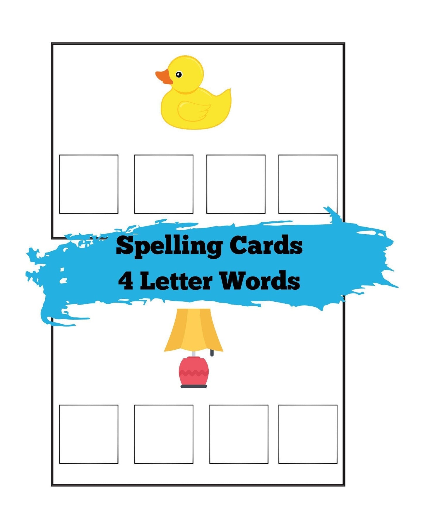 Printable Spelling Cards - Four Letter Word Cards - Kindergarten Spelling - Speech and Smile