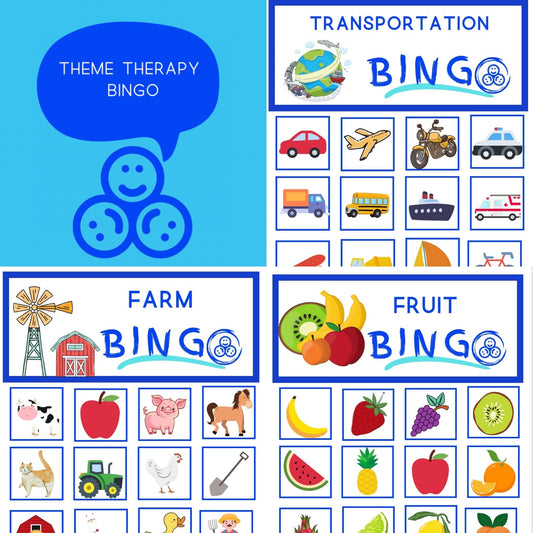 Printable Theme Based Learning BINGO - Theme MATCHING - Speech and Smile